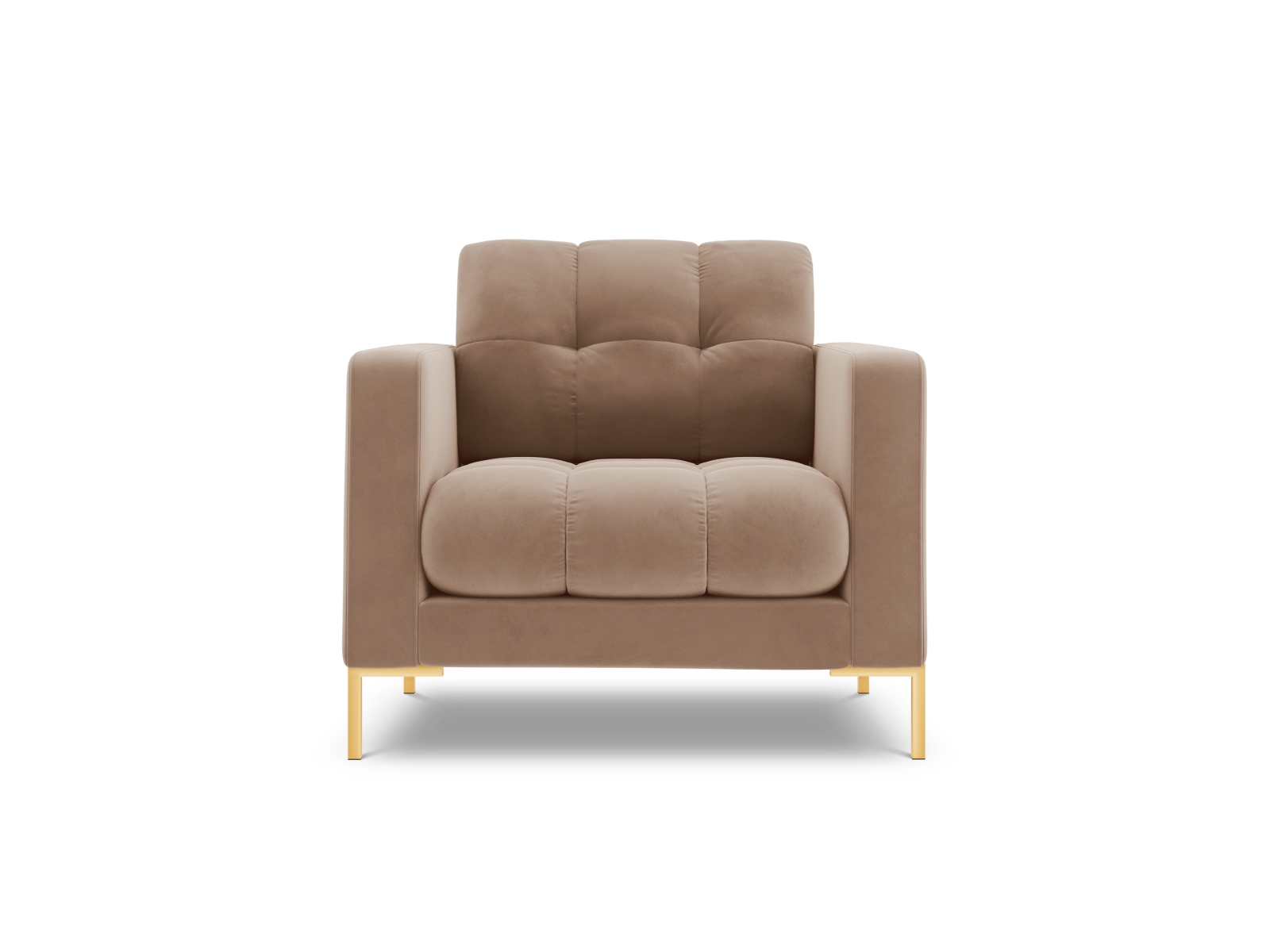Cosmopolitan Design Sessel Bali Samt Bluvel Beige Beine Gold