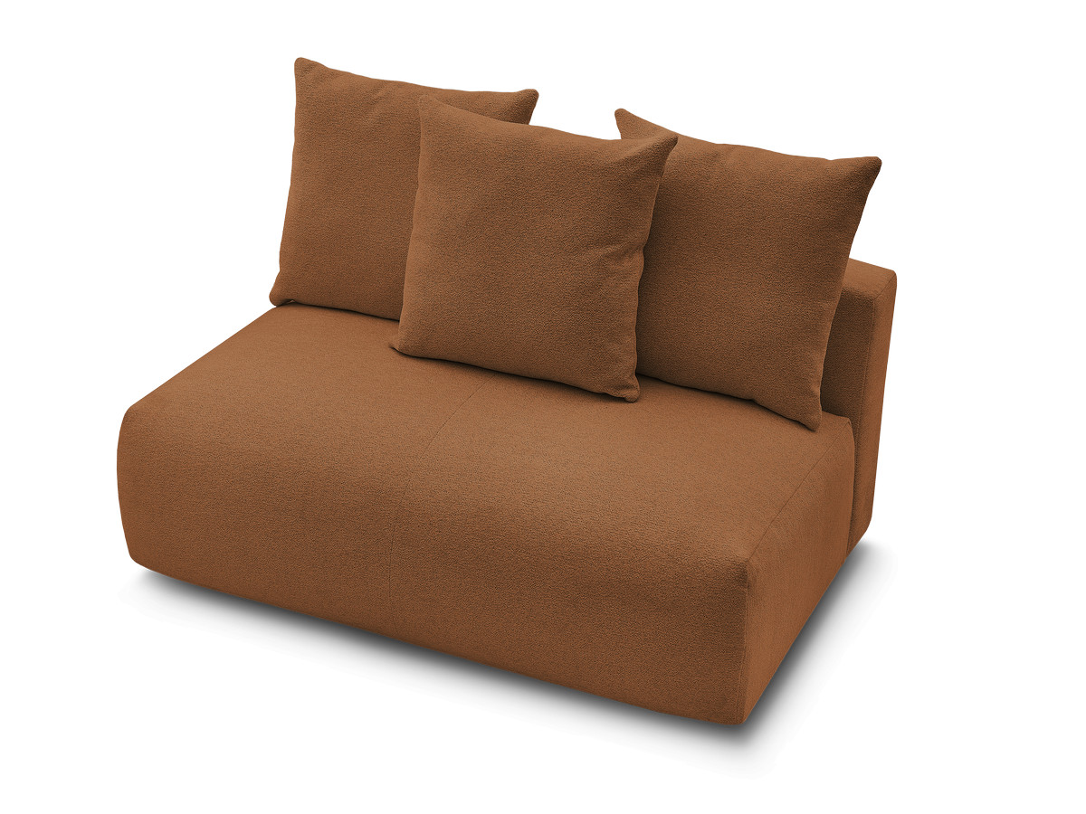 Bobochic Voltaire Sofamodul 2-Sitzer 142 × 100 cm Melange-Stoff Orange