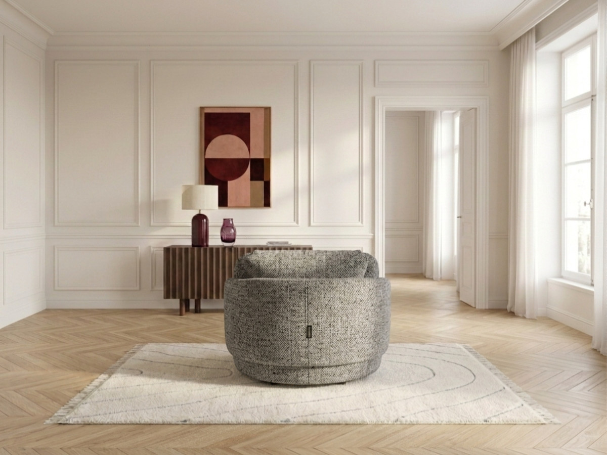 Bobochic Mario Sessel Melange-Stoff Taupe