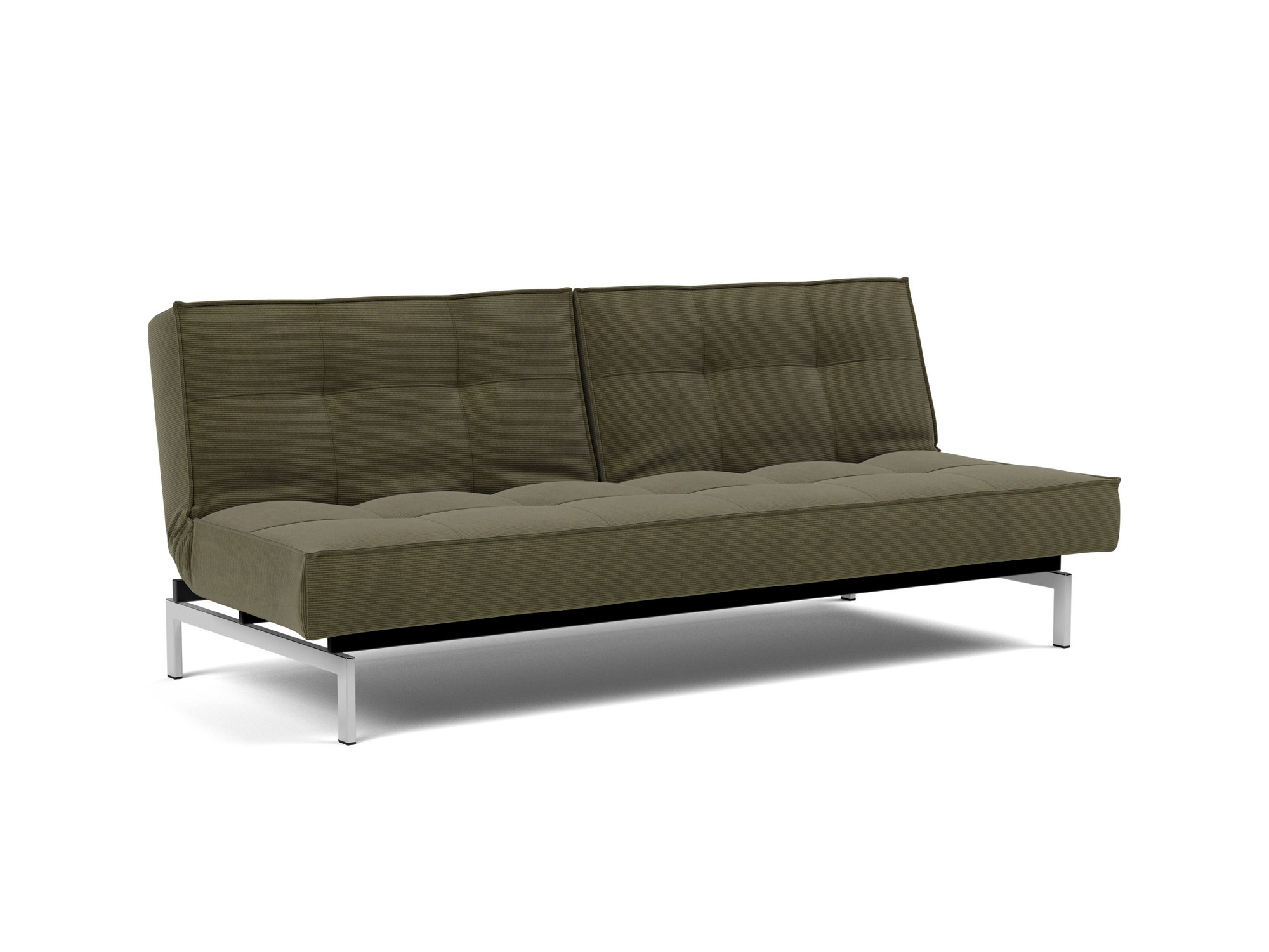 Schlafsofa Splitback Kord Cordufine 316-Pine-Green Beine Chrom