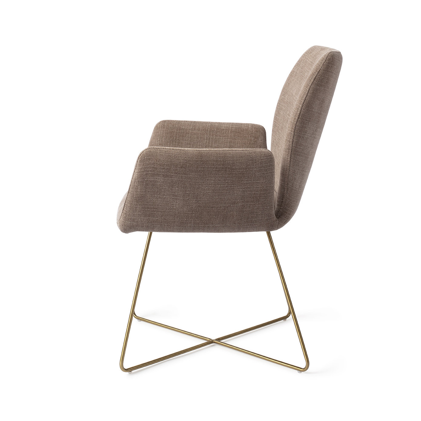 Jesper Home Esszimmerstuhl Misaki Mocha Mist Cross Gold