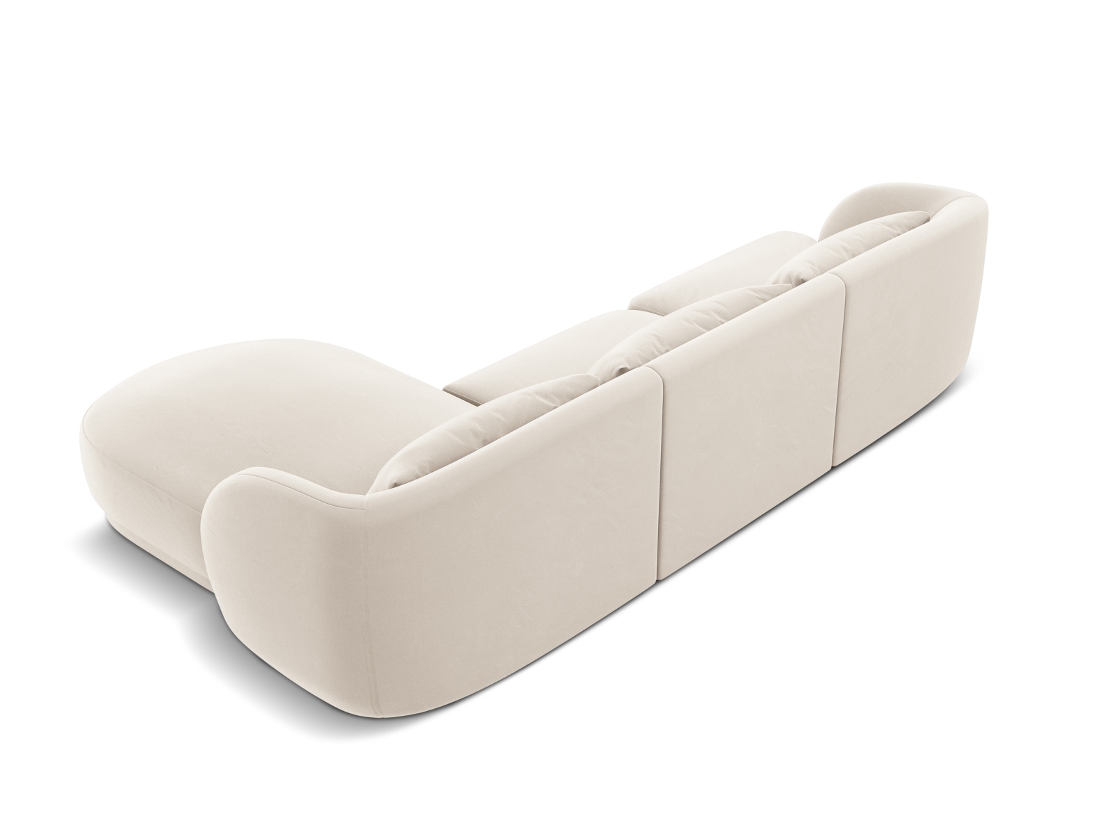 Cosmopolitan Design Ecksofa Tulum 4-Sitzer Samt Bluvel Helles Beige Rechts