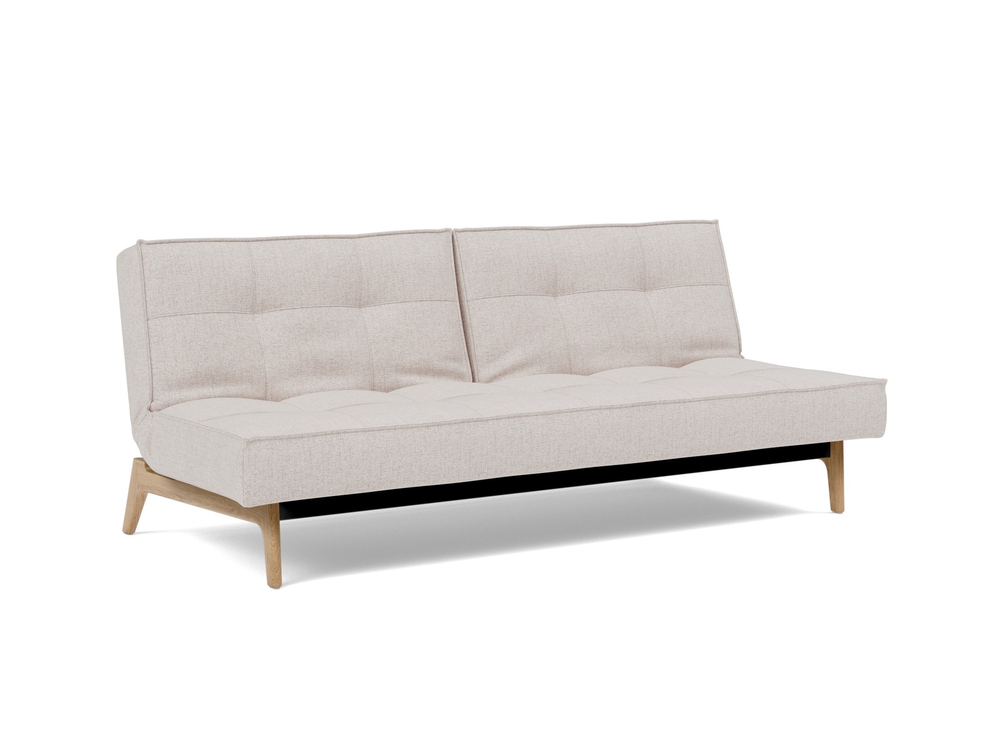Schlafsofa Splitback Strukturierter Stoff Weda 300-Weda-Sand Beine Eiche
