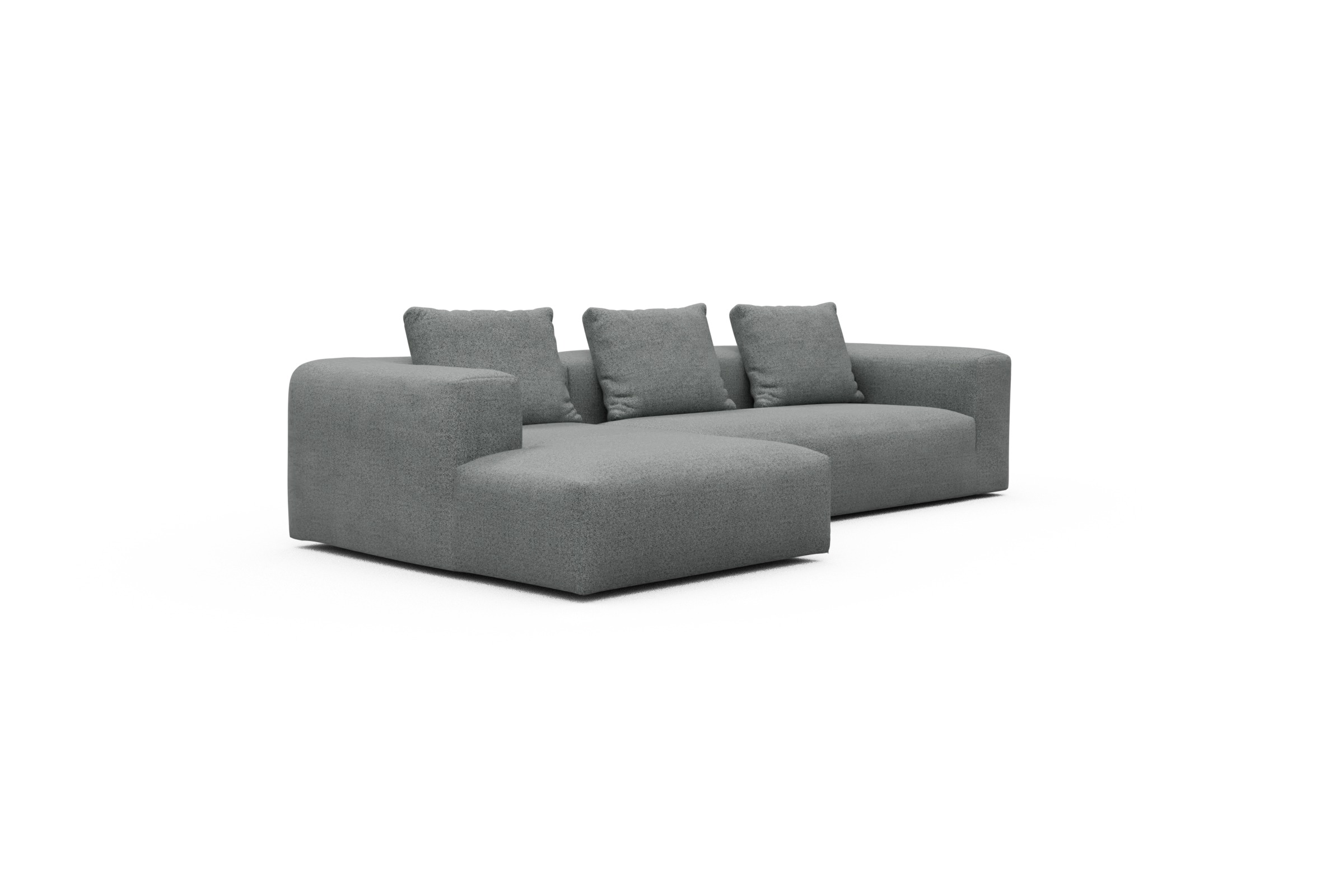 Ecksofa Fred Chaiselongue links mit 2,5-Sitzer Aivi-Gravet-Grey
