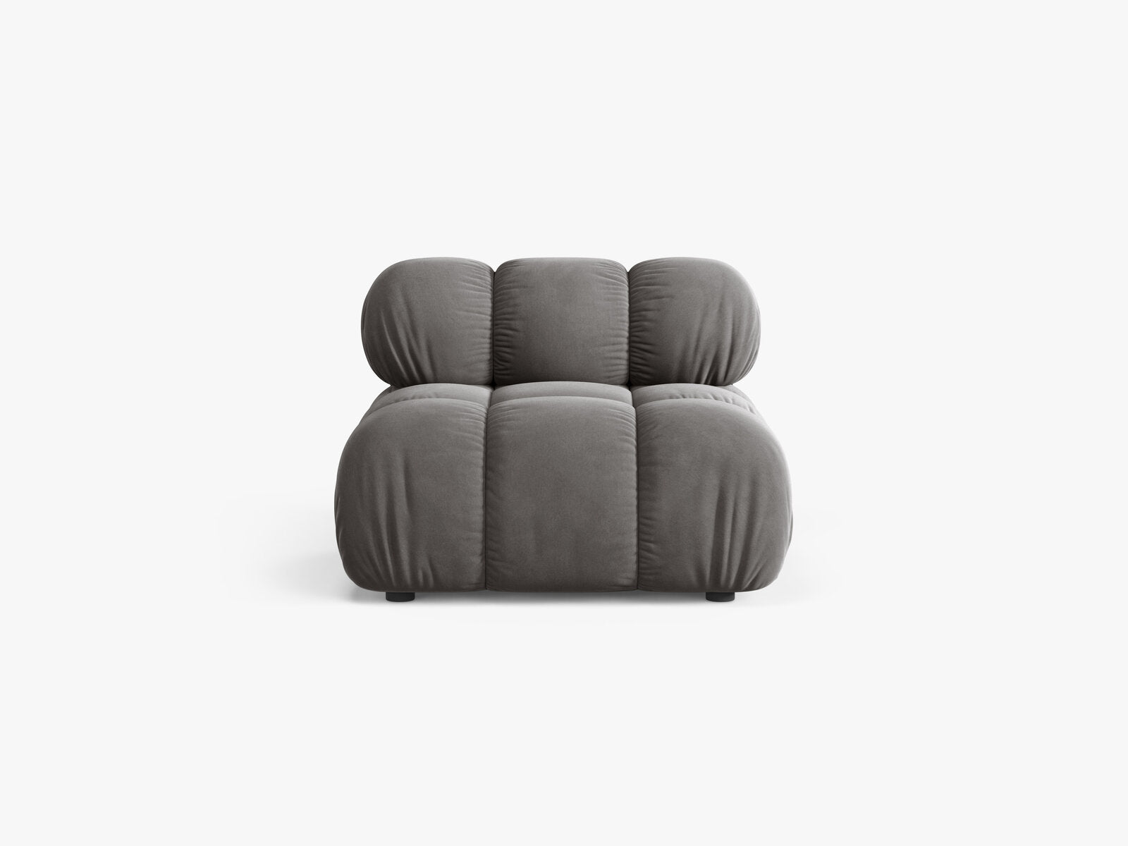 Micadoni Armloses Modul Bellis Samt Bluvel Hellgrau