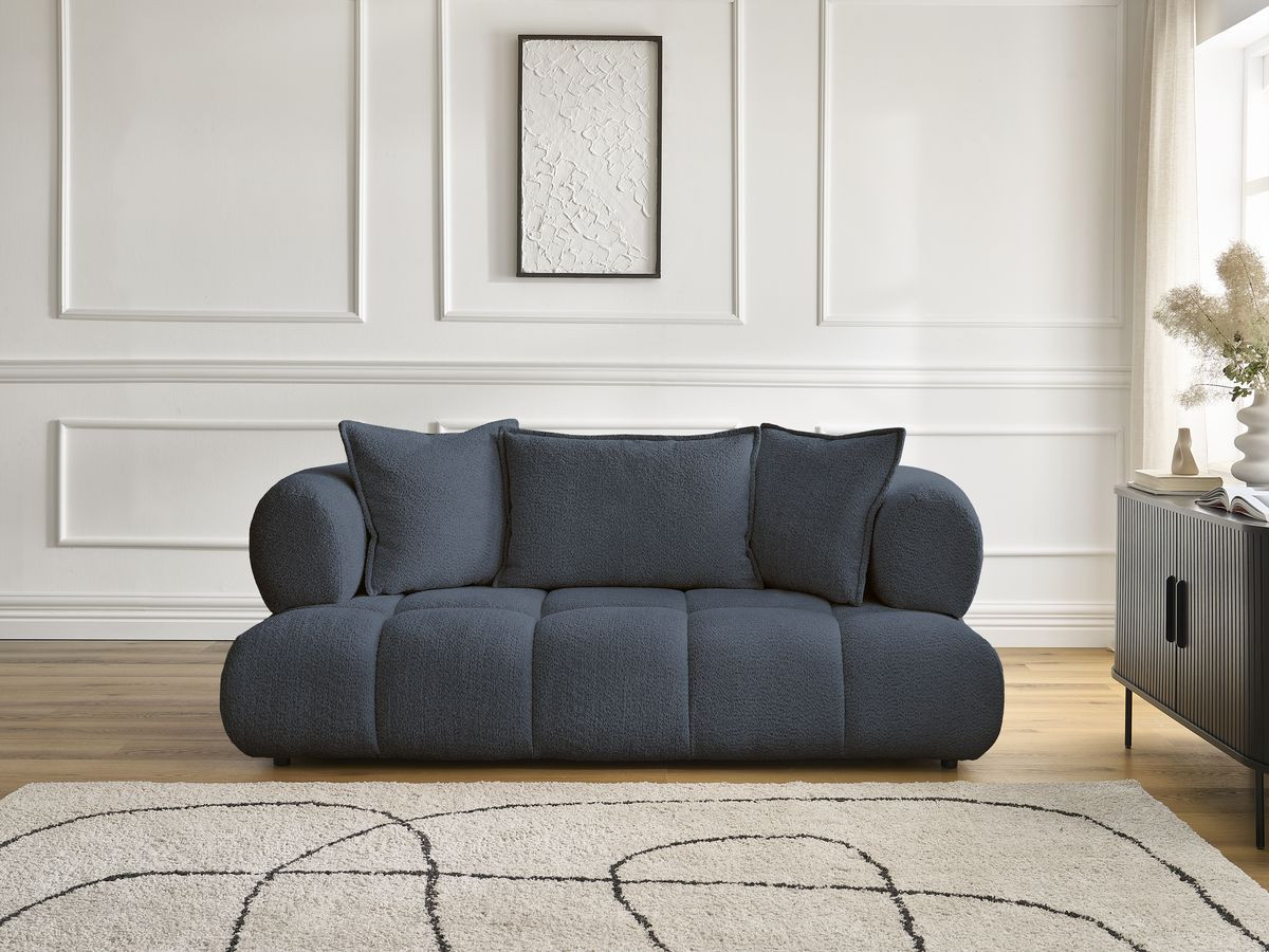 Bobochic Alya Sofa 2-Sitzer Bouclé-Stoff Dunkelblau