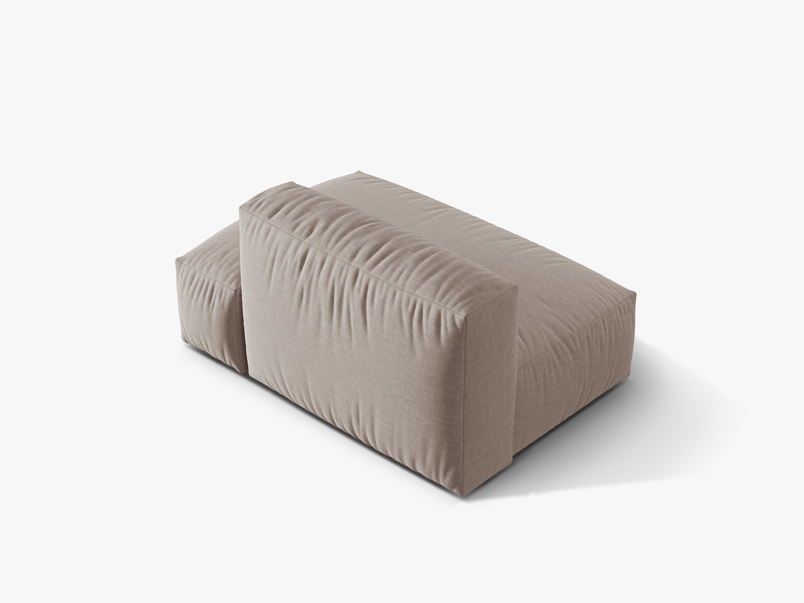 Micadoni Ecksofa-Modul Martina 1-Sitzer Strukturierter Stoff Boston Dunkelbeige Rechts