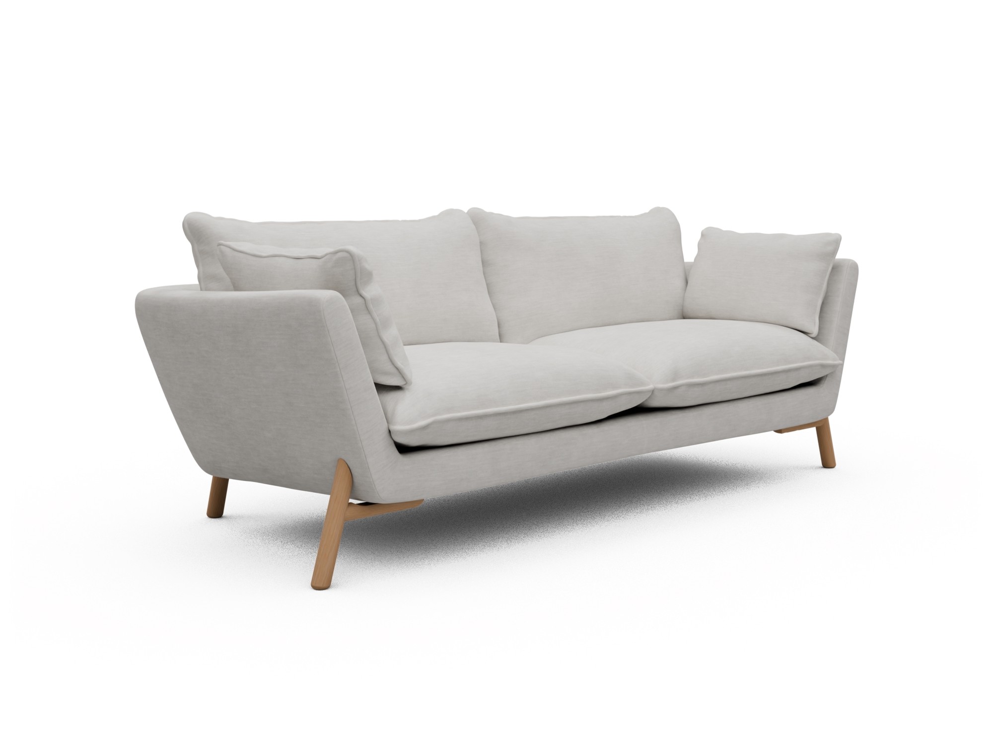 Skandi Home Sofa Emil Soft 3-Sitzer Beinfarbe Eiche Natur Vivus-Dusty-Off-White moebelfaktor