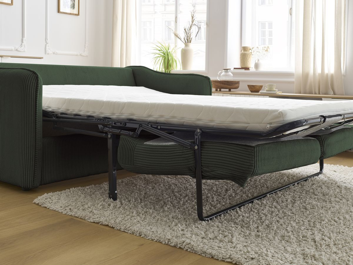 Bobochic Lenny Schlafsofa 3-Sitzer Cordsamt Grün