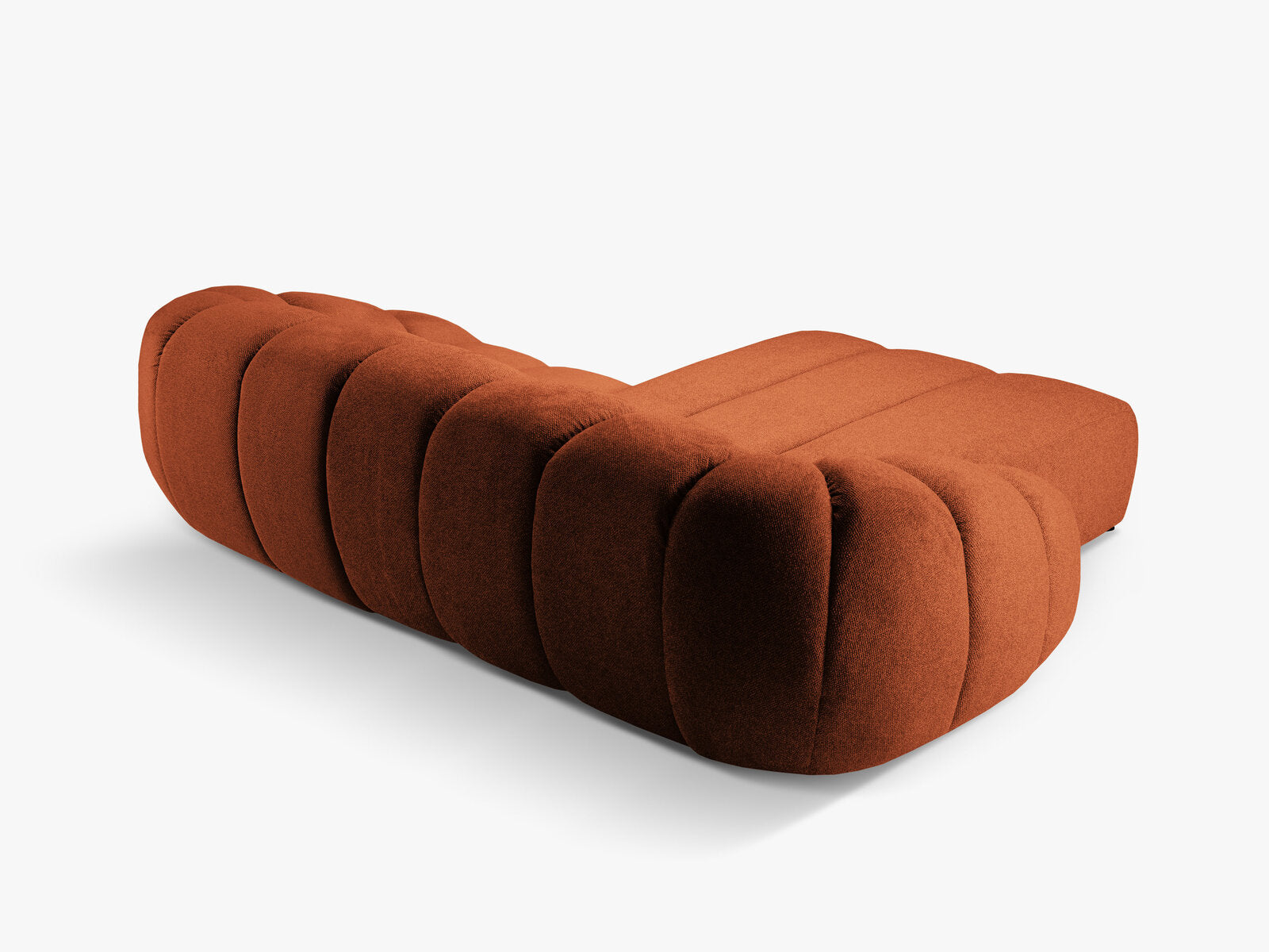 Micadoni Ecksofa Diana 3-Sitzer Links Strukturierter Samt Bubble Terrakotta
