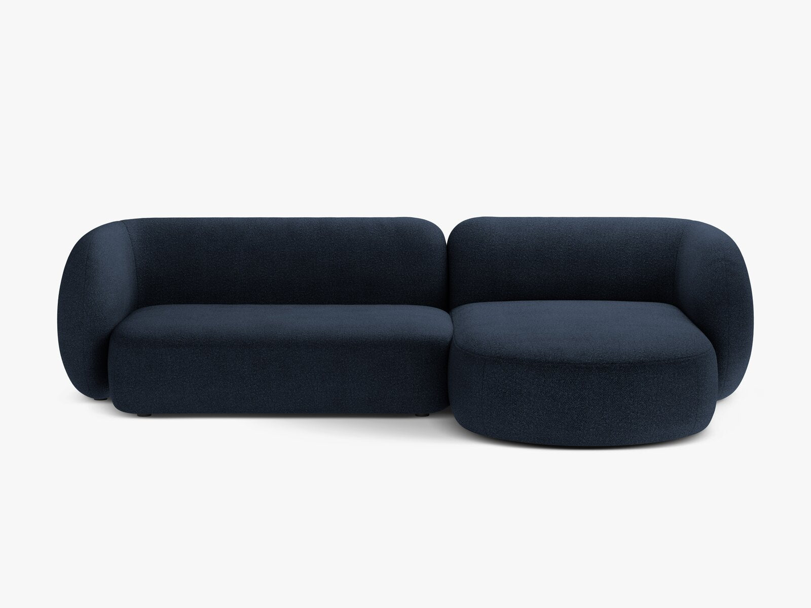 Micadoni Ecksofa Kate 3-Sitzer Rechts Boucle Dunkelblau