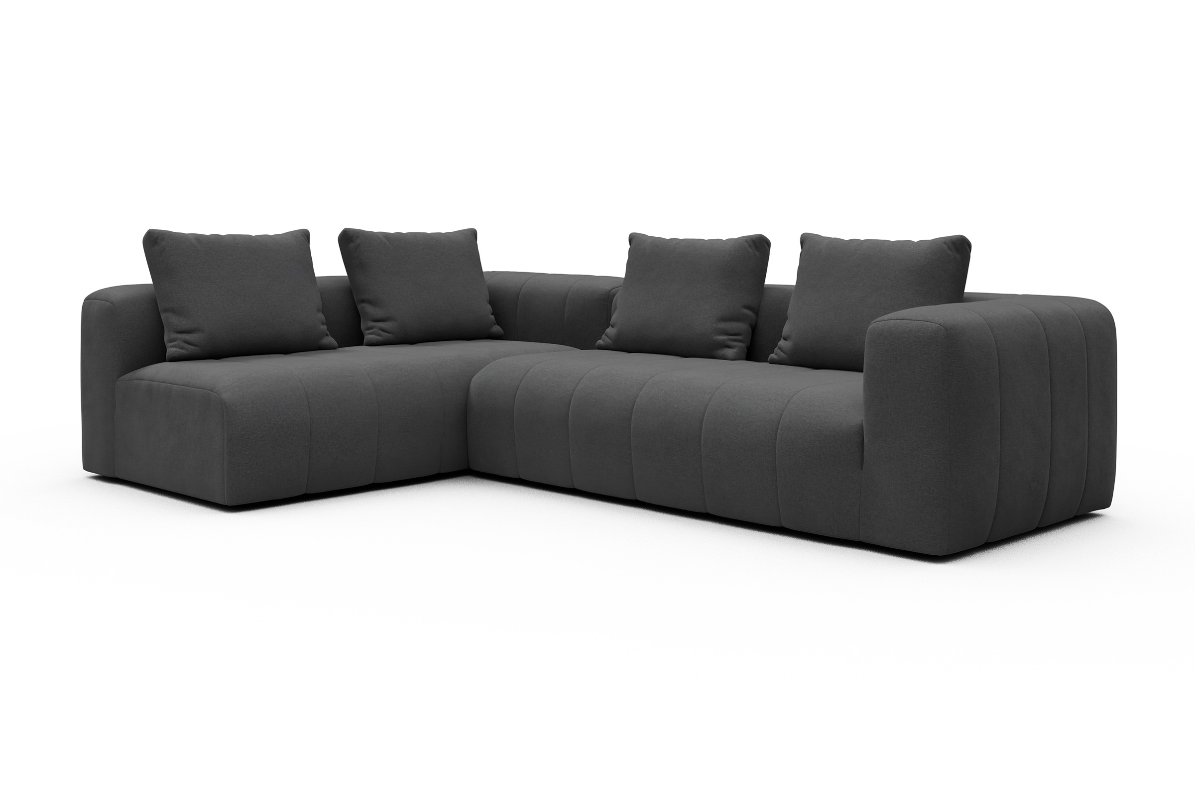 Ecksofa Hugo 2x 2,5-Sitzer Armlehne rechts Satya-Zinc