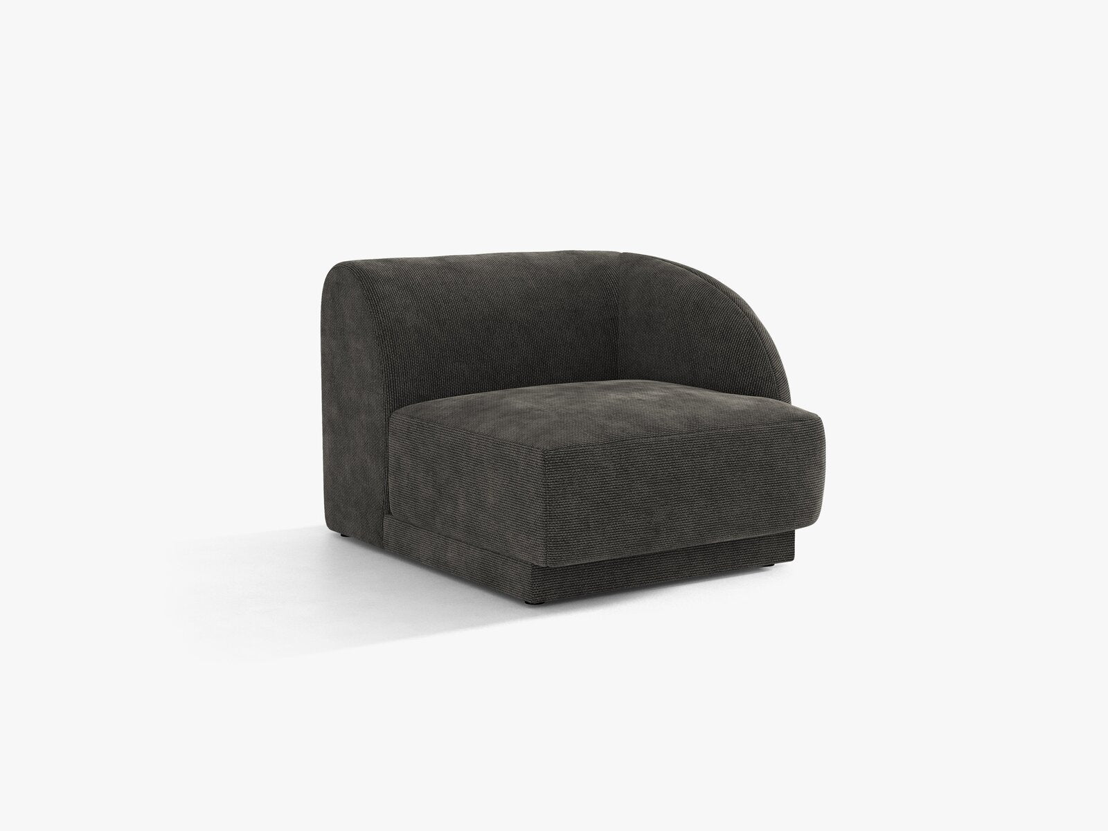 Micadoni Eckmodul Miley 1-Sitzer Chenille Eden Dunkelgrau Rechts