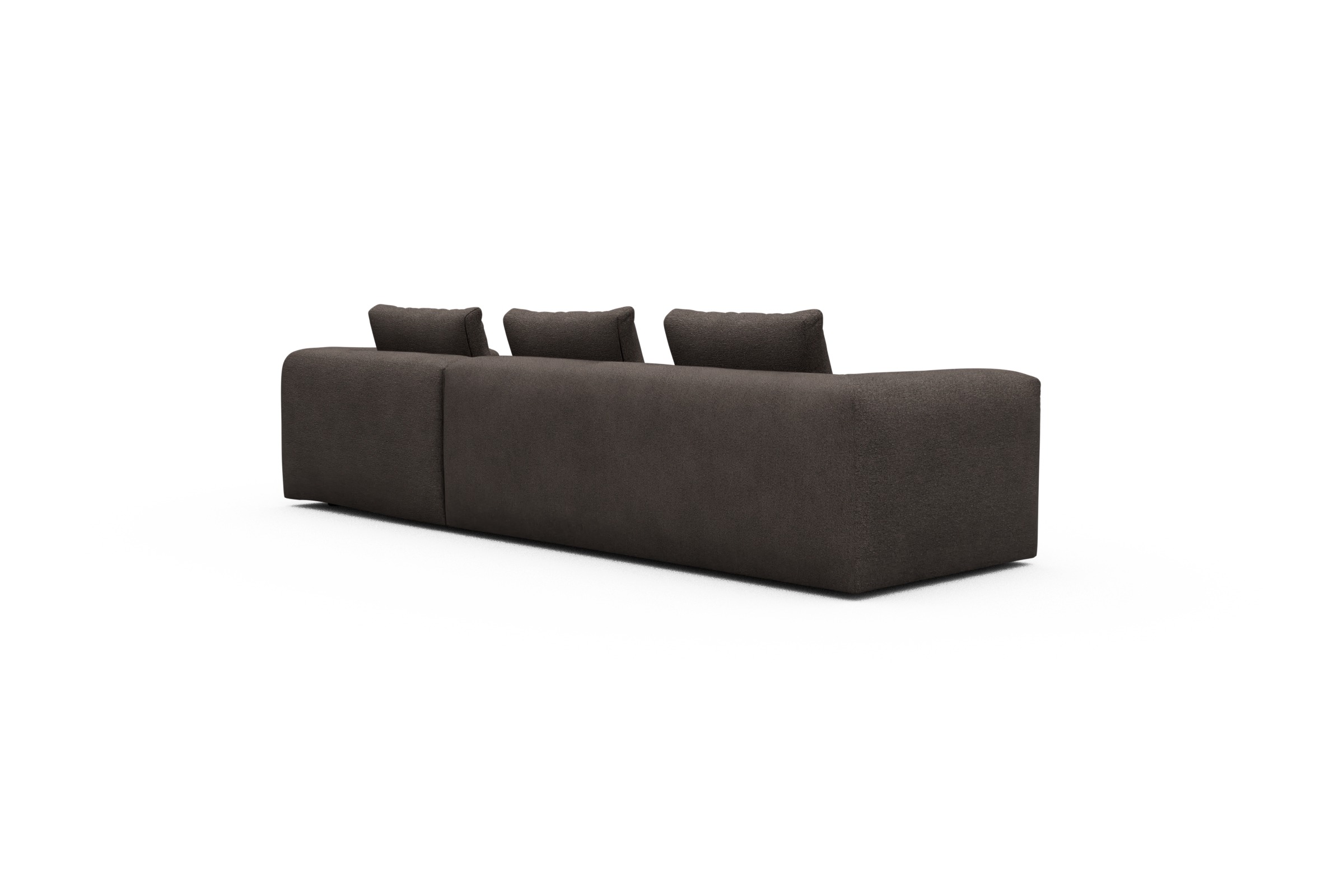 Ecksofa Fred Chaiselongue rechts mit 2,5-Sitzer Boucle-Taupe