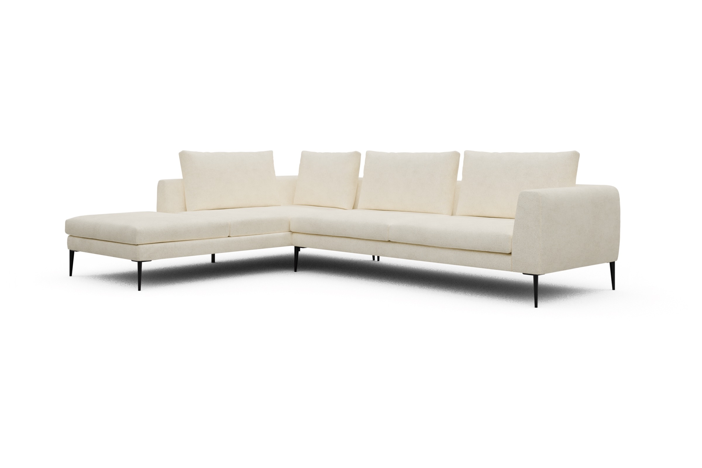Ecksofa Paul Relax-Ecke rechts mit 3-Sitzer Boucle-Off-White