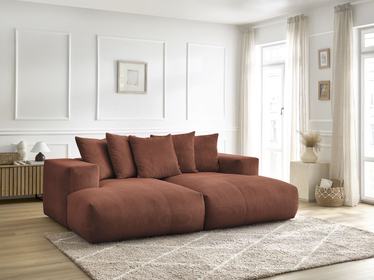 Bobochic Voltaire Sofa 4-Sitzer 248 × 170 cm Cordsamt Orange