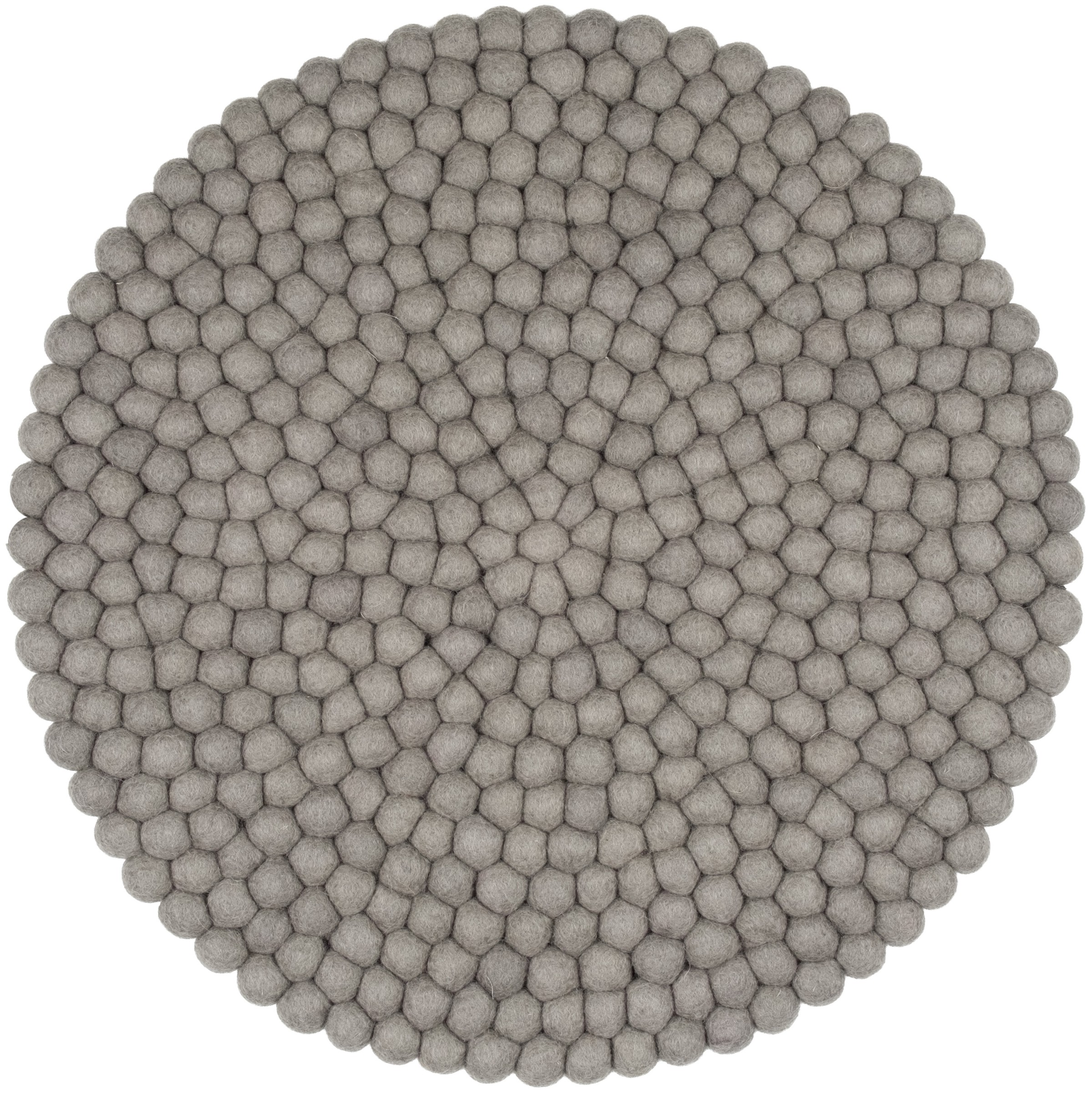 myfelt Kian Filzkugel-Sitzauflage Grau Ø 36 cm