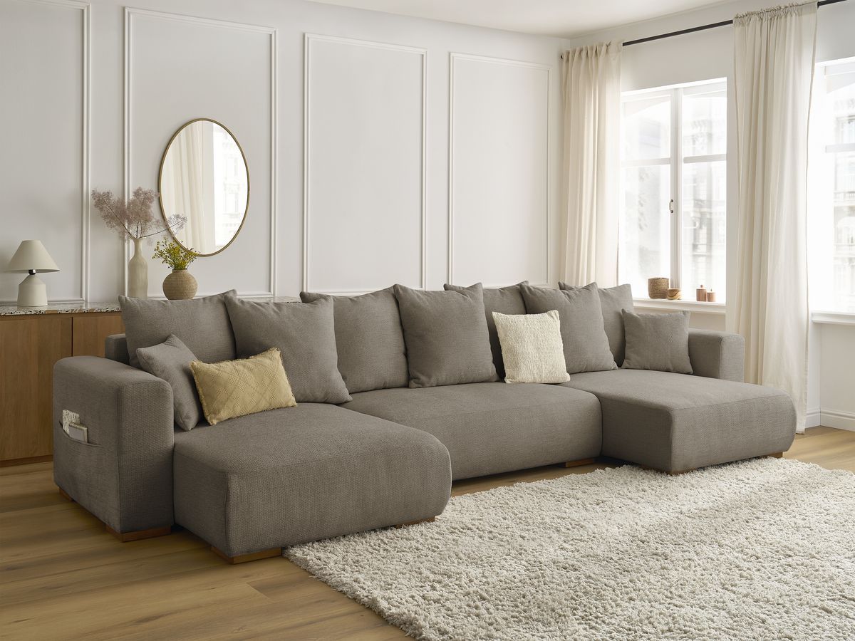 Bobochic Sidonie Wohnlandschaft Melange-Stoff Taupe