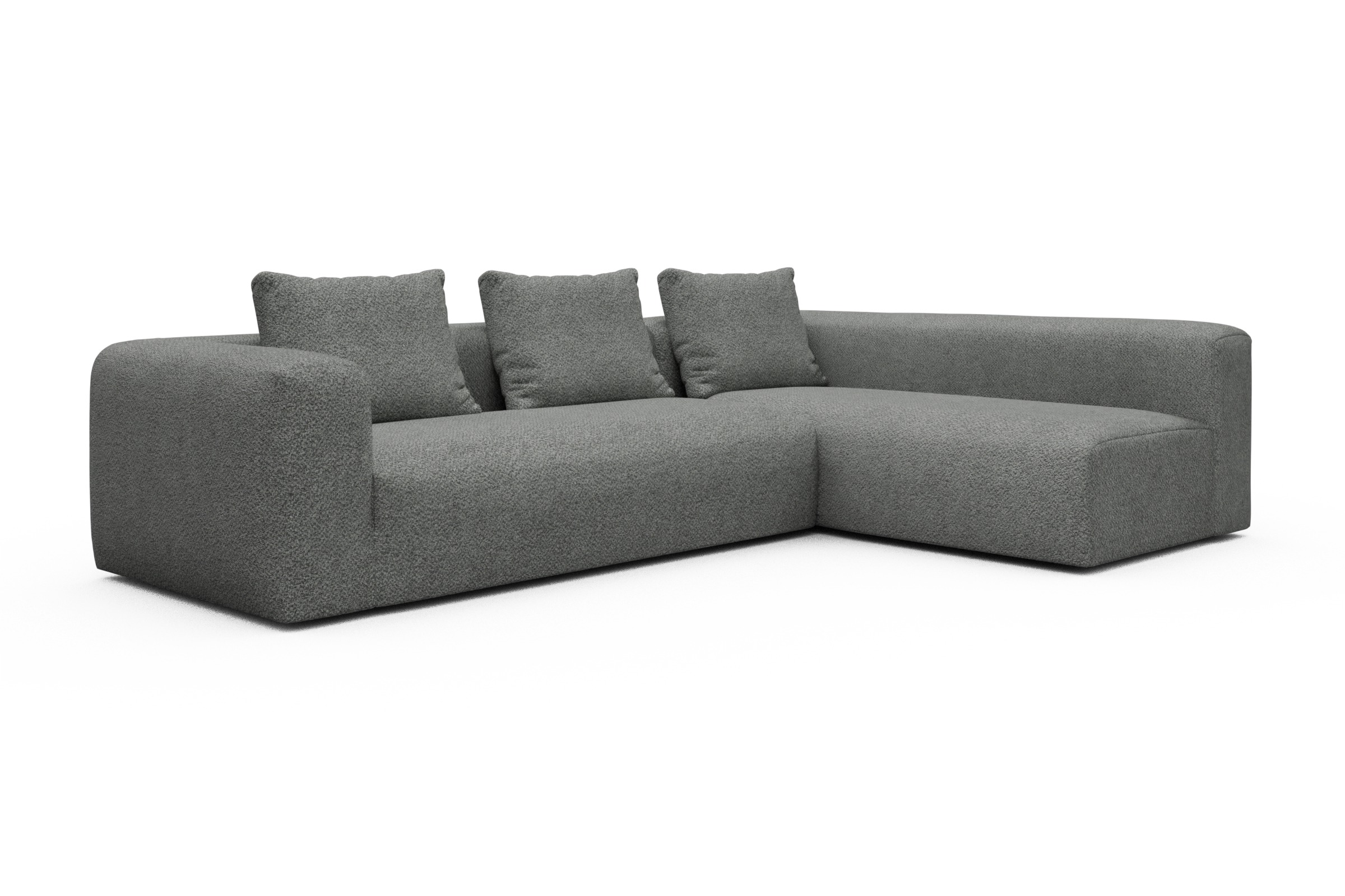Ecksofa Fred 2x 2,5-Sitzer rechts offen Vanora-Warm-Grey