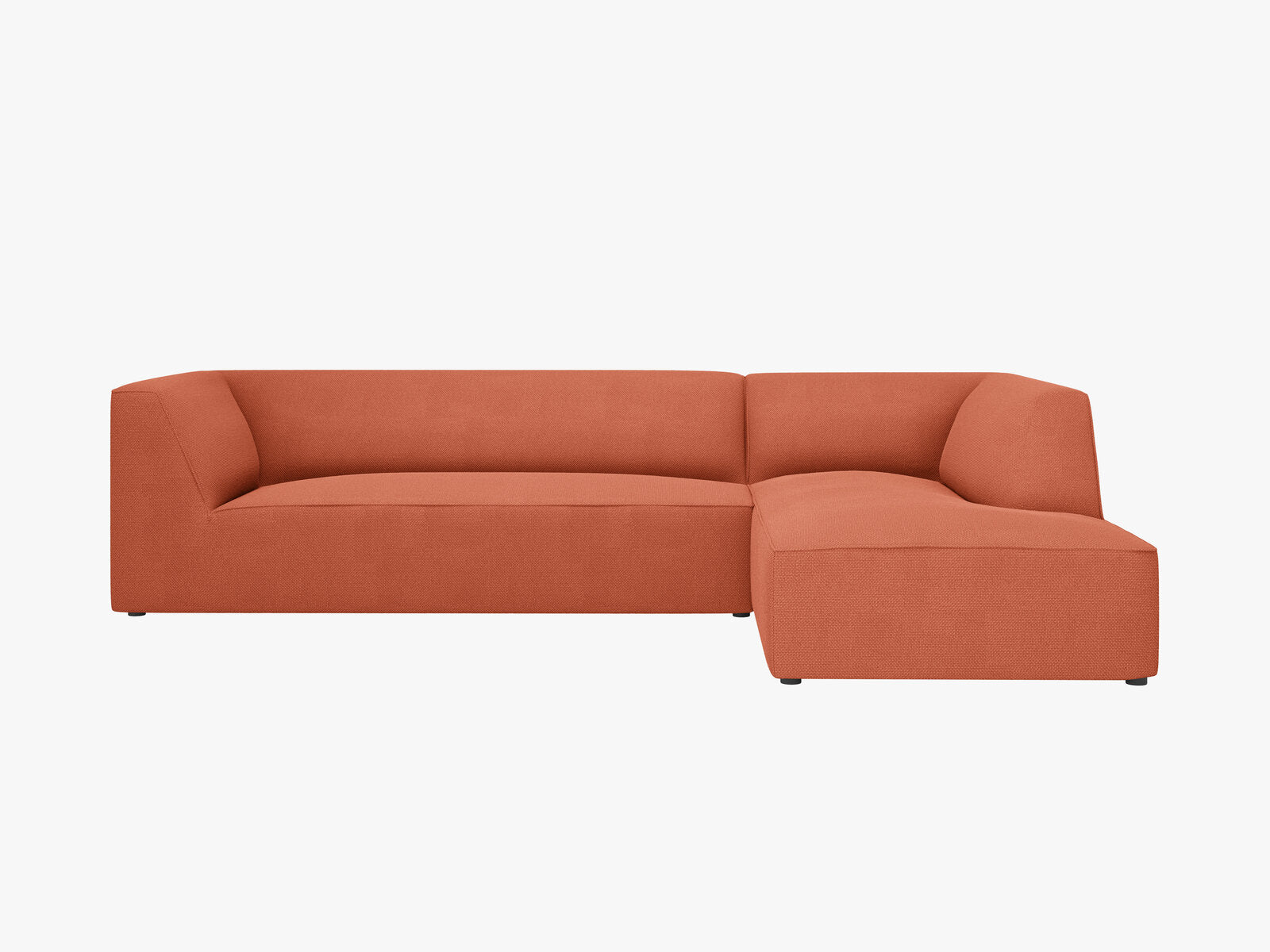 Micadoni 4-Sitzer Modular Sofa Ruby Rechts Strukturierter Stoff Koralle