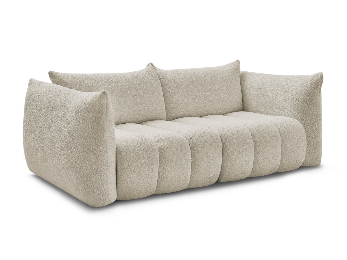 Bobochic Azra Sofa 3-Sitzer Bouclé-Stoff Beige