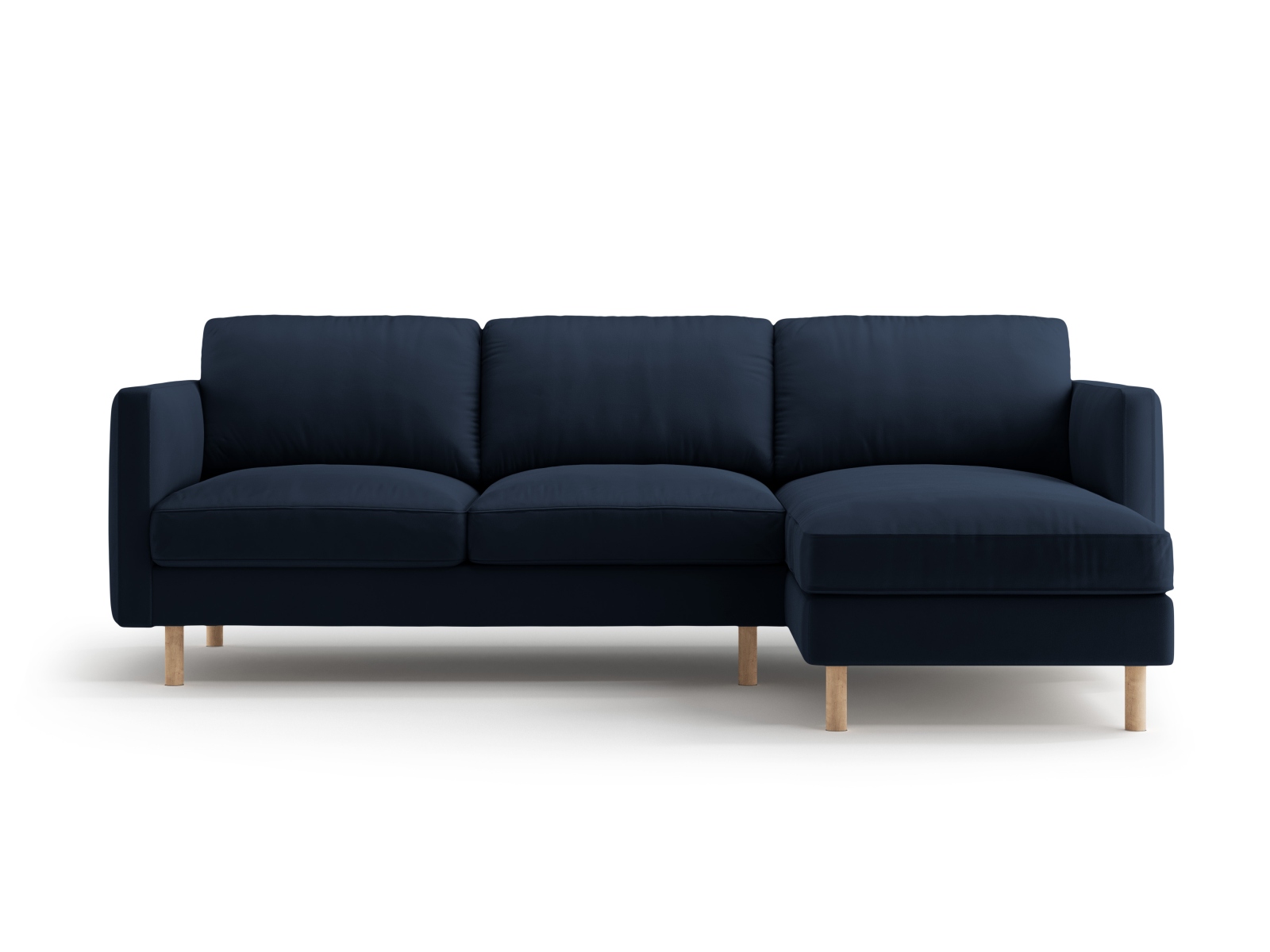 Micadoni Ecksofa Eden Groß 3-Sitzer Rechts Samt Dunkelblau