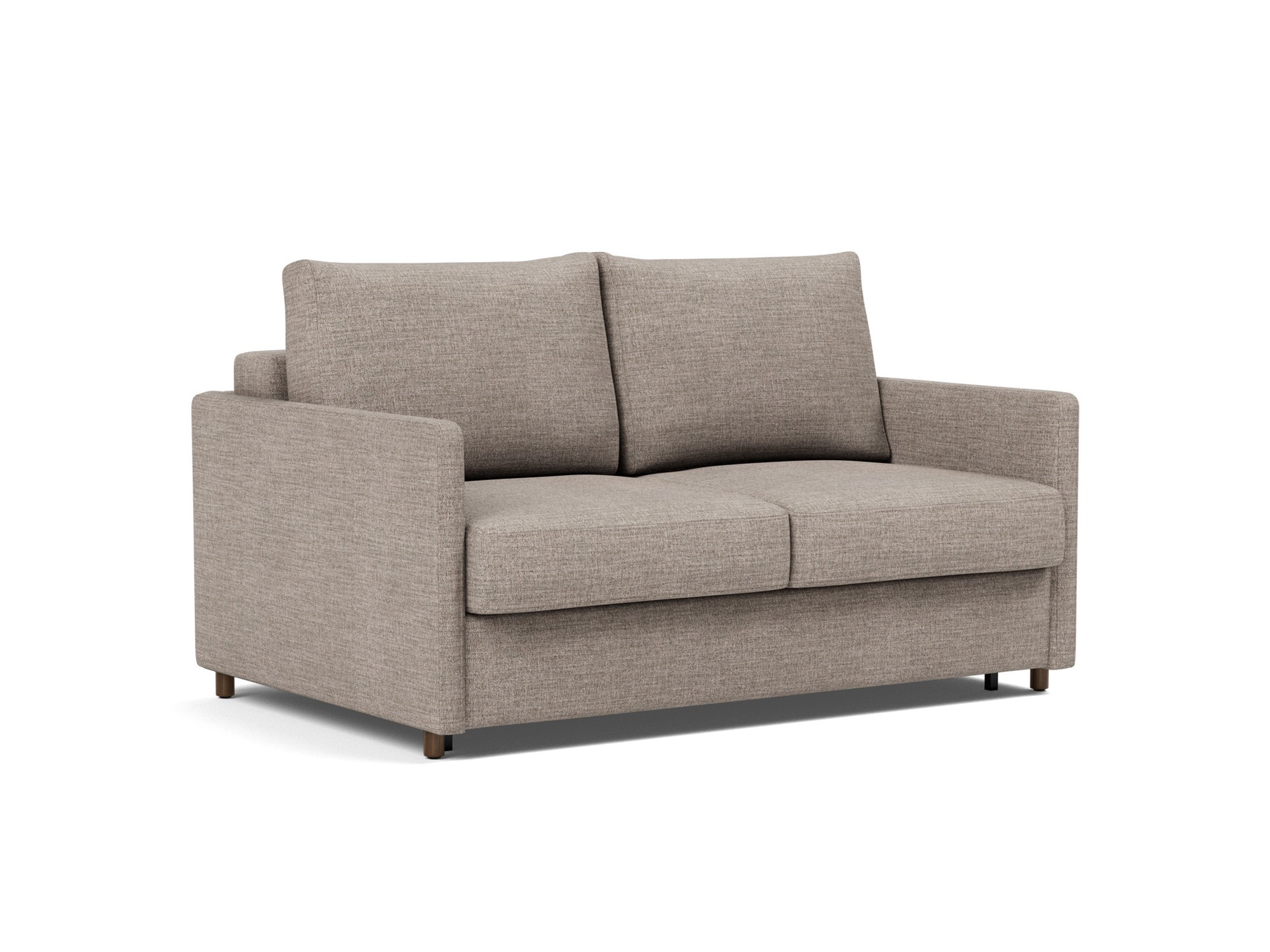 Schlafsofa Neah mit Slim-Armlehnen 140 Chenille Yuveno 472-Warm-Grey