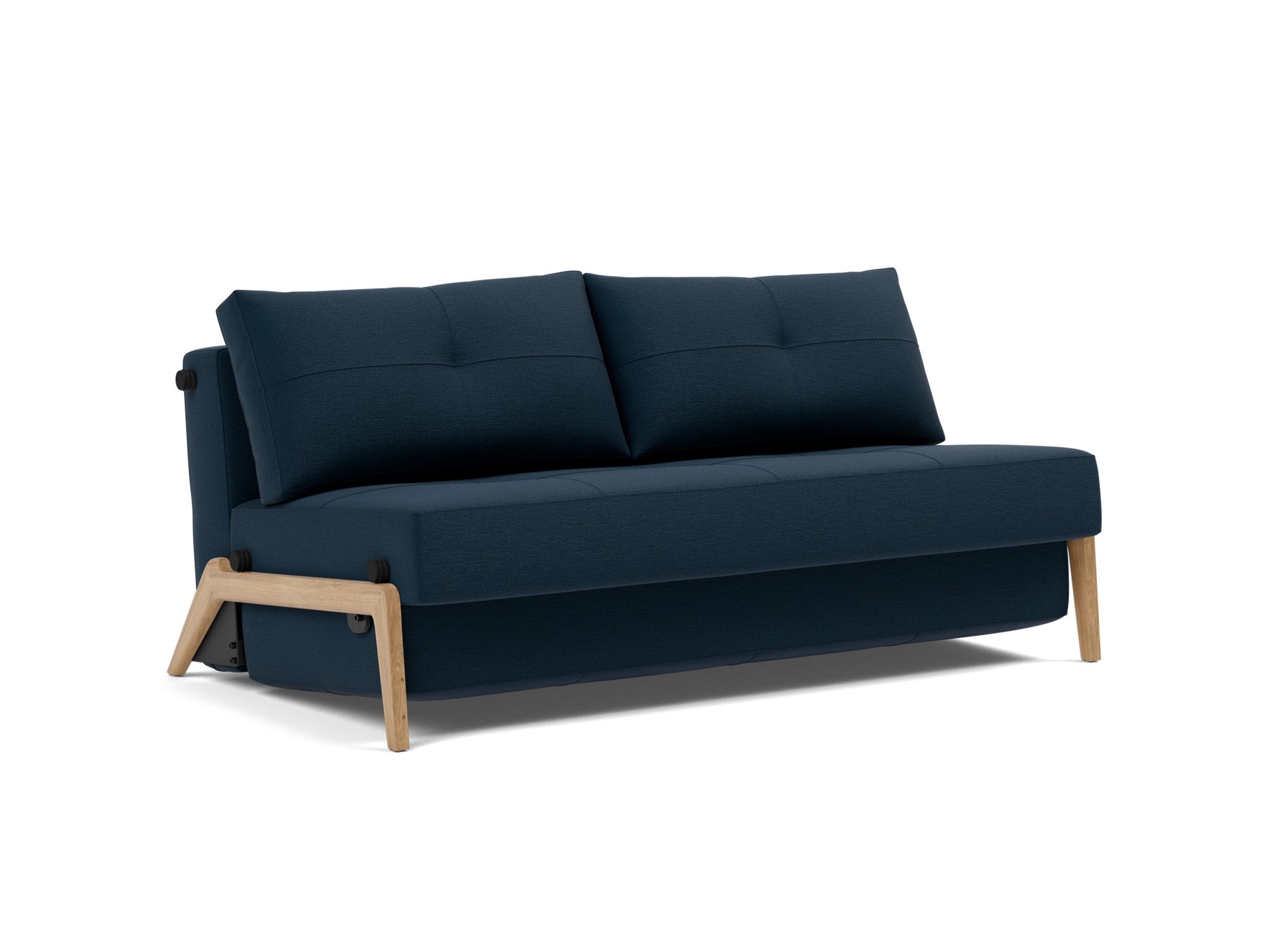 Schlafsofa Cubed 160 Flachgewebe Mixed Dance 528-Blue Beine Eiche