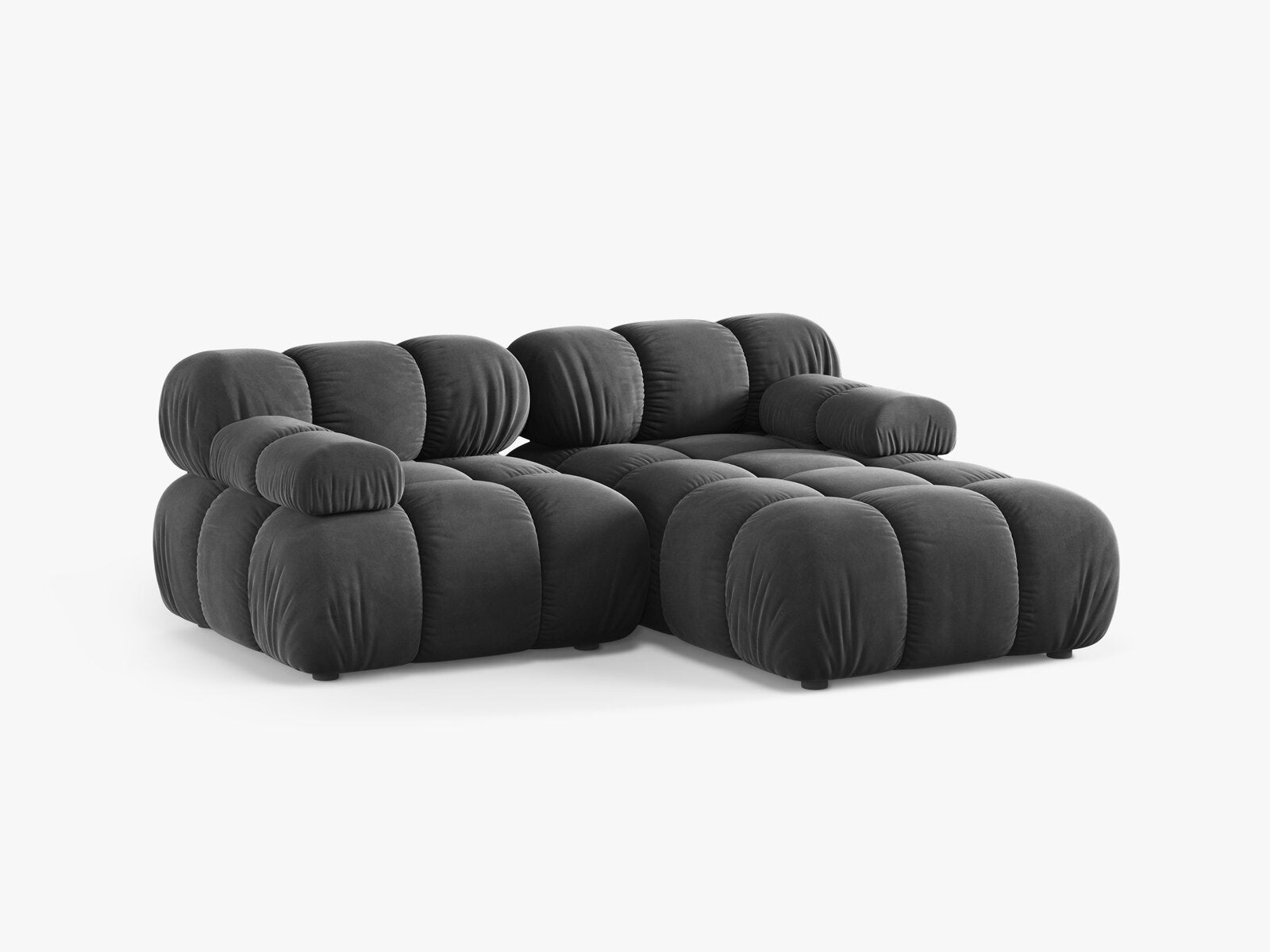 Micadoni Modulares Ecksofa Bellis 3-Sitzer Rechts Samt Venus Grau