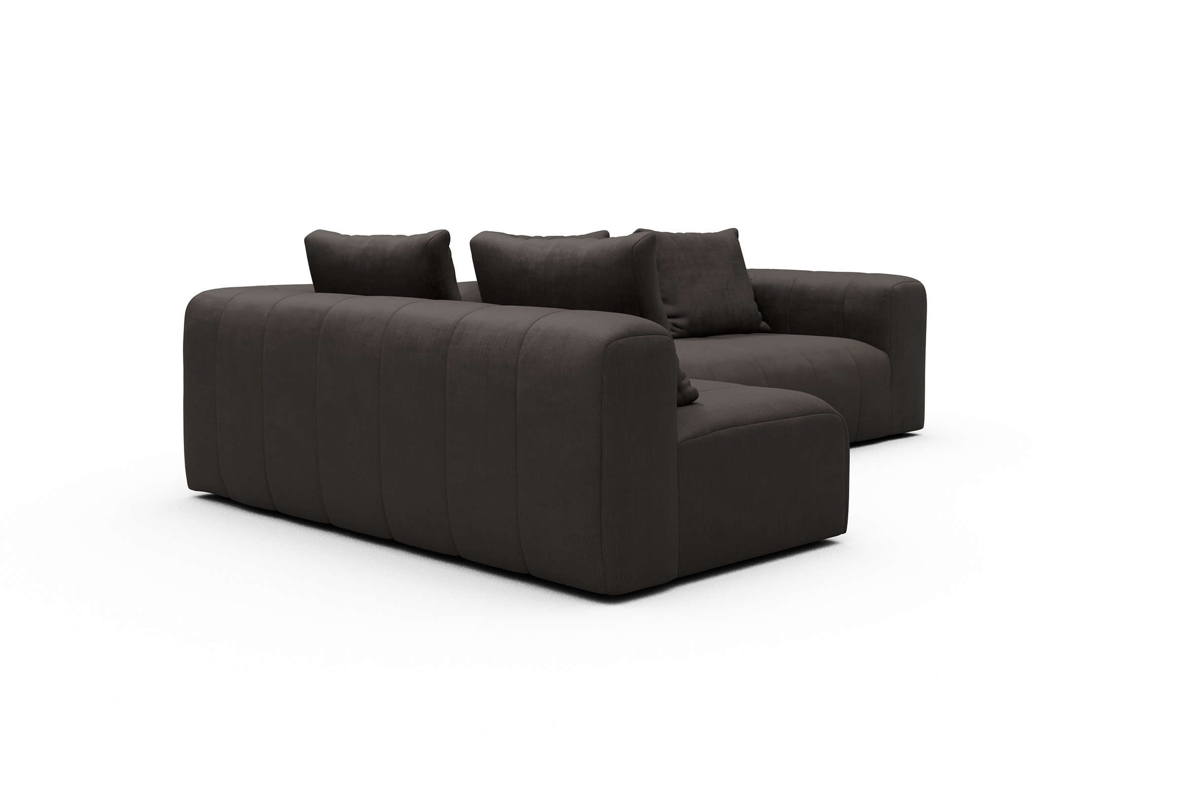 Ecksofa Hugo 2x 2,5-Sitzer Armlehne rechts Cordufine-Taupe