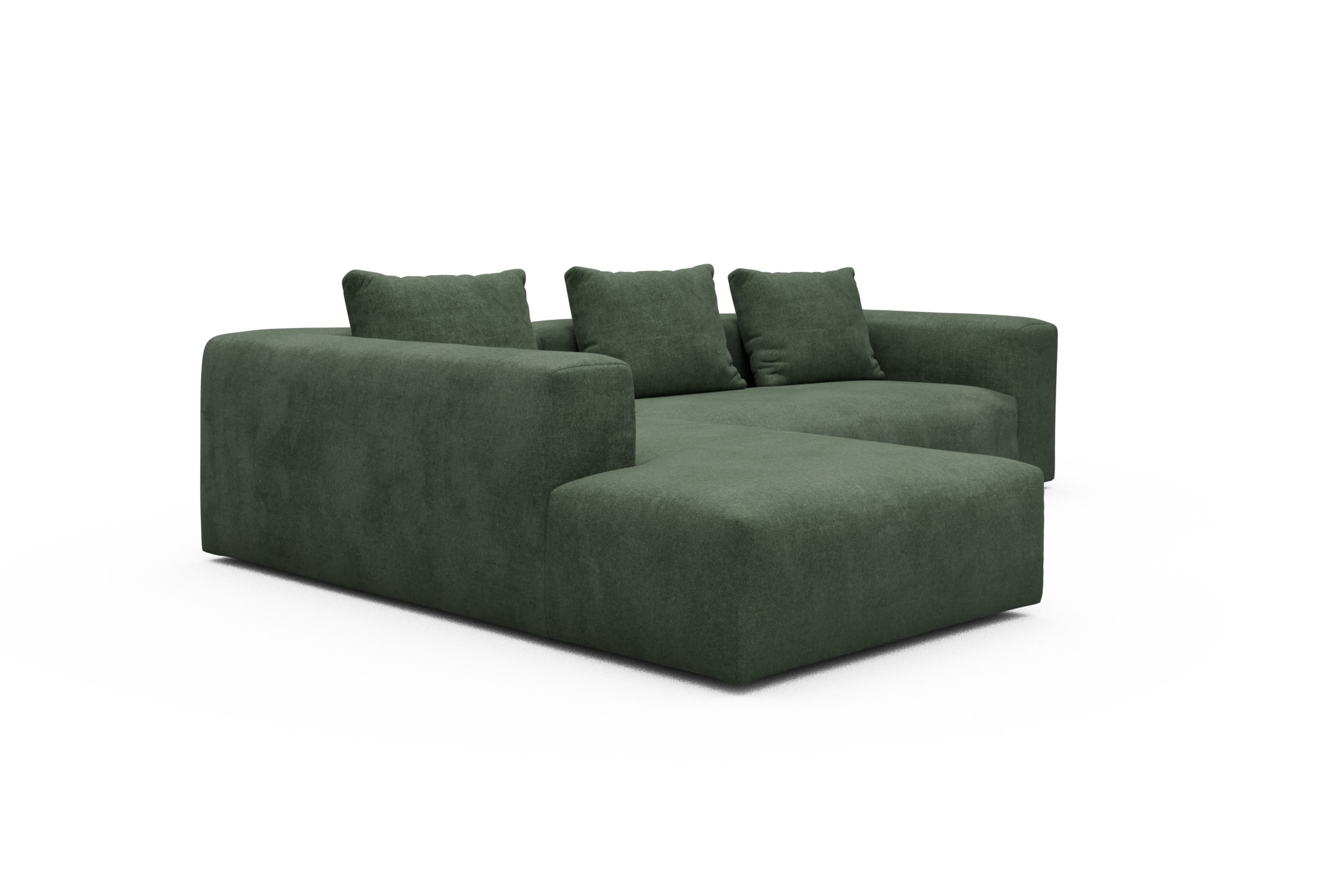 Ecksofa Fred Relax-Ecke links mit 2,5-Sitzer Casone-Forest-Green