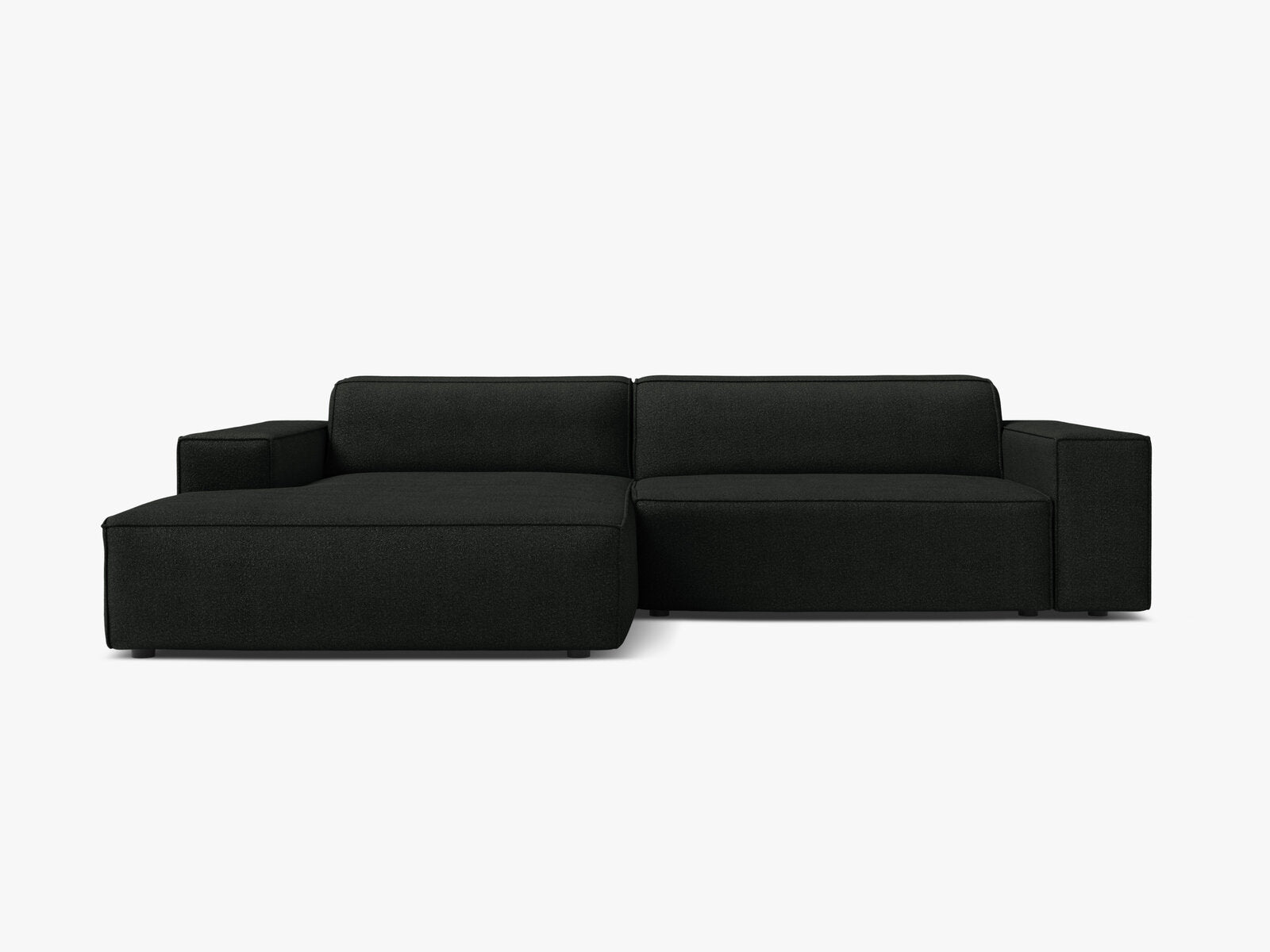 Micadoni Ecksofa Jodie 3-Sitzer Links Boucle Baloo Schwarz