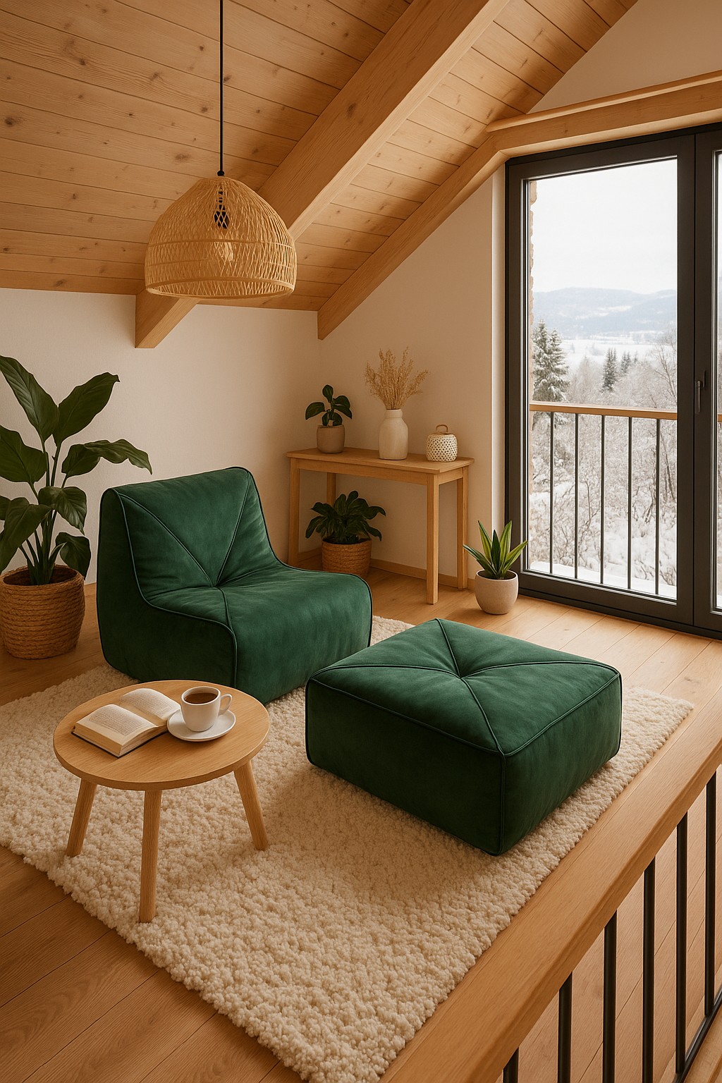 Livin Hill Sessel mit Fußhocker Nua Flaschengrün