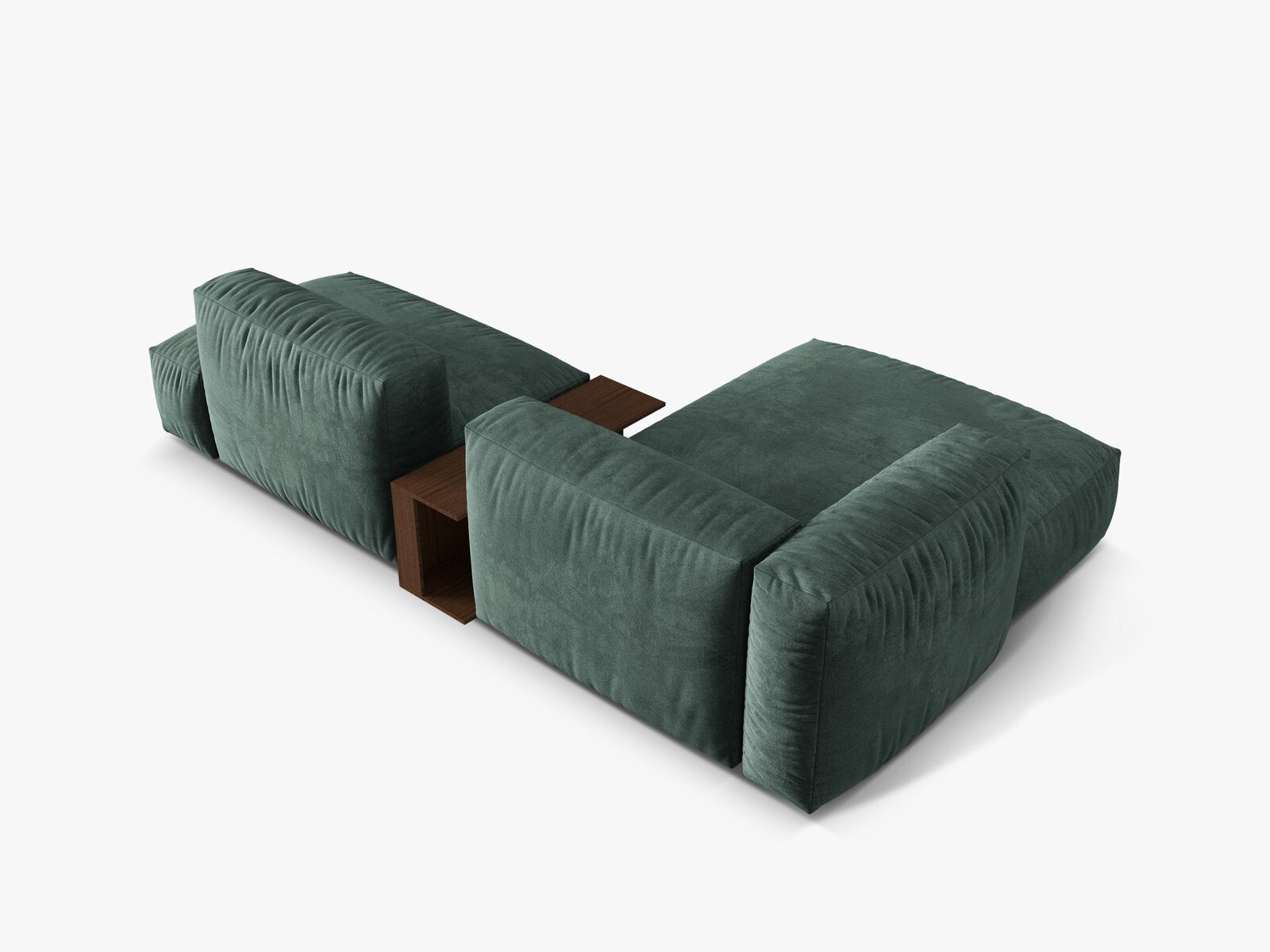 Micadoni Ecksofa Martina 2-Sitzer mit Couchtisch Links Samt Petrol