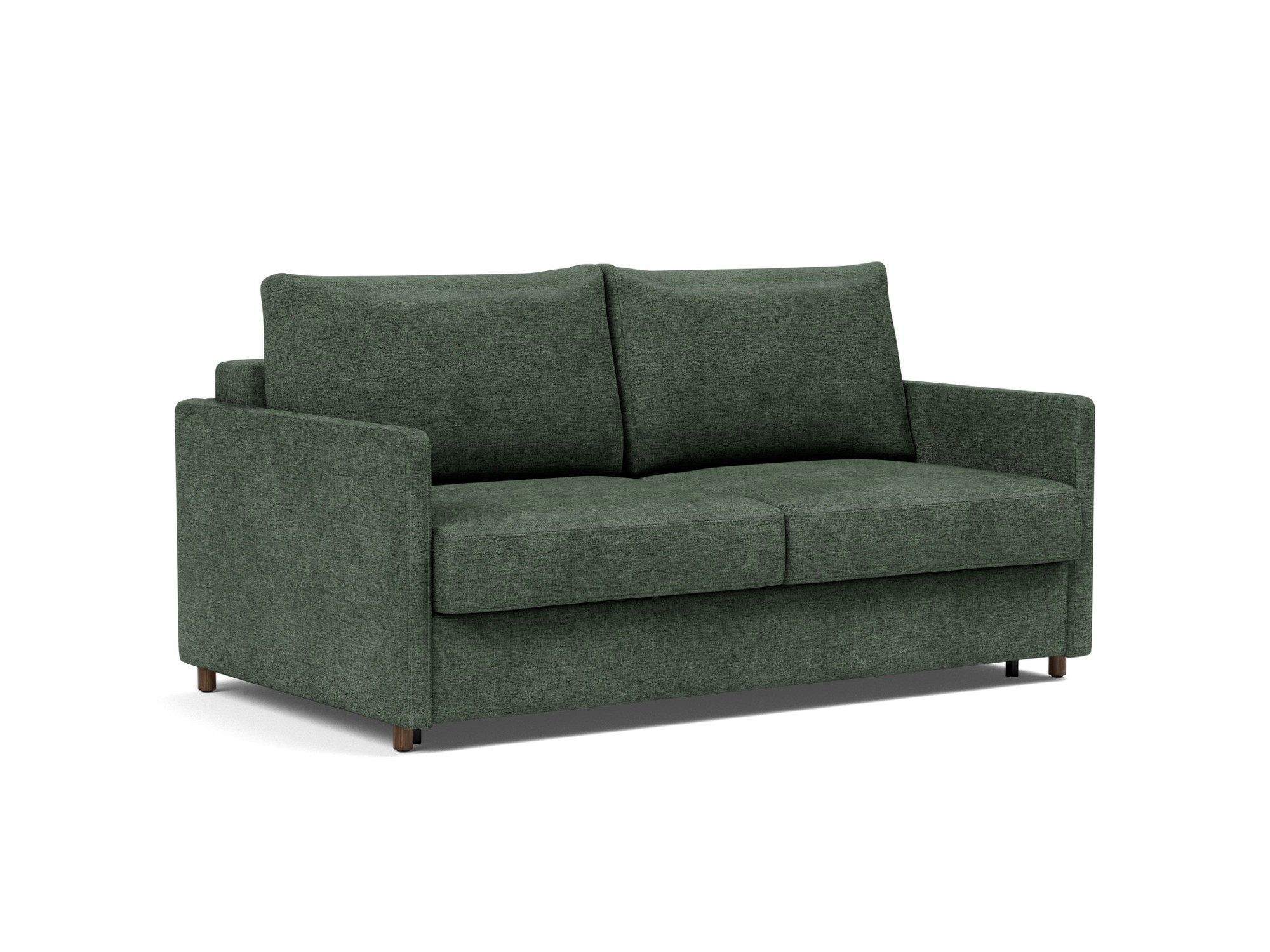 Schlafsofa Neah mit Slim-Armlehnen 160 Flachgewebe Avella 281-Pine-Green
