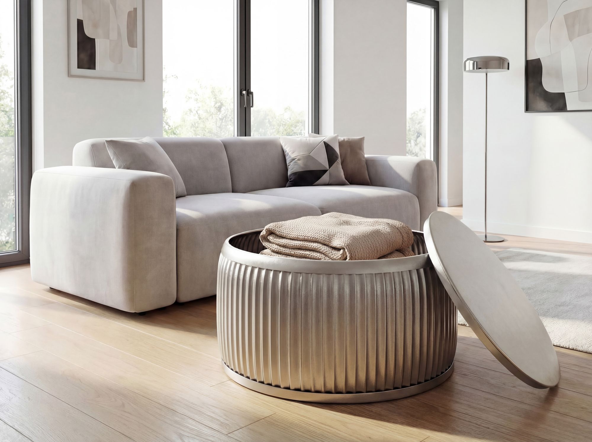 Couchtisch Langa Metall Silber Ø 60 cm