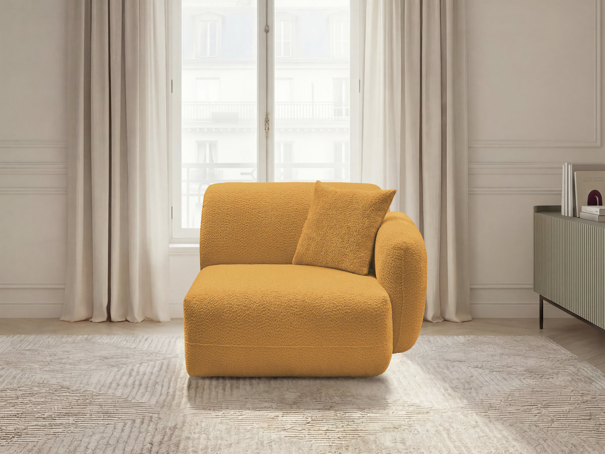 Bobochic Anda Sofamodul 1-Sitzer 104 × 103 cm Chenille Gelb Ecke rechts