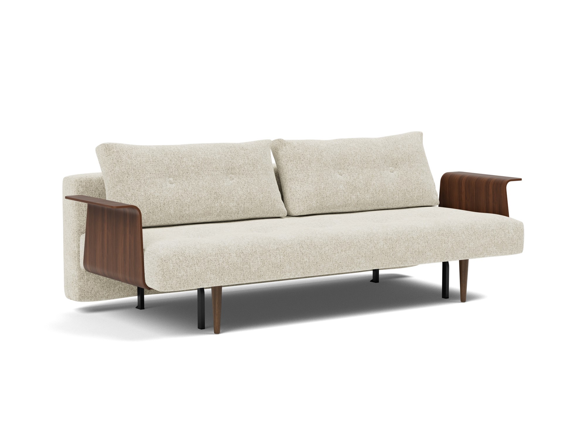 Schlafsofa Recast mit Armlehnen Strukturierter Stoff Taura 357-Off-White