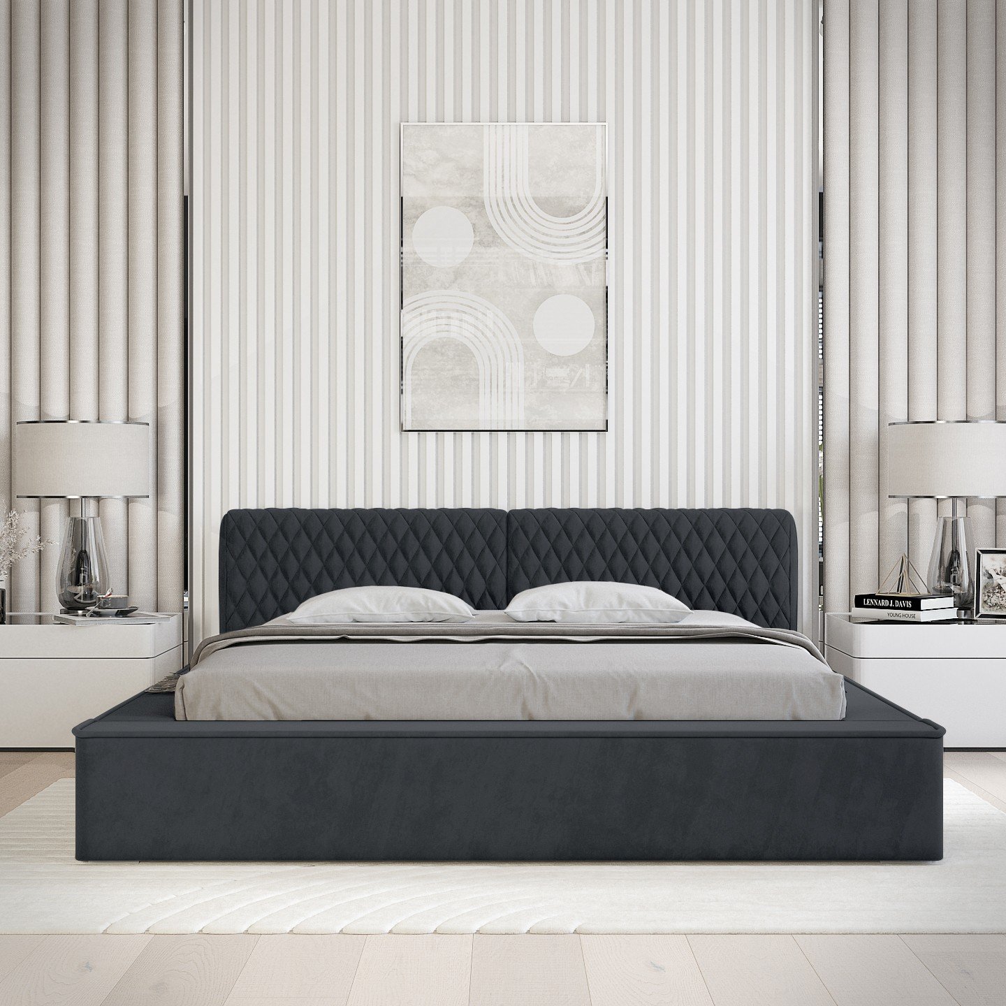 Polsterbett Mento Chenille 180x200 mit Holzrahmen Ditra-New 11