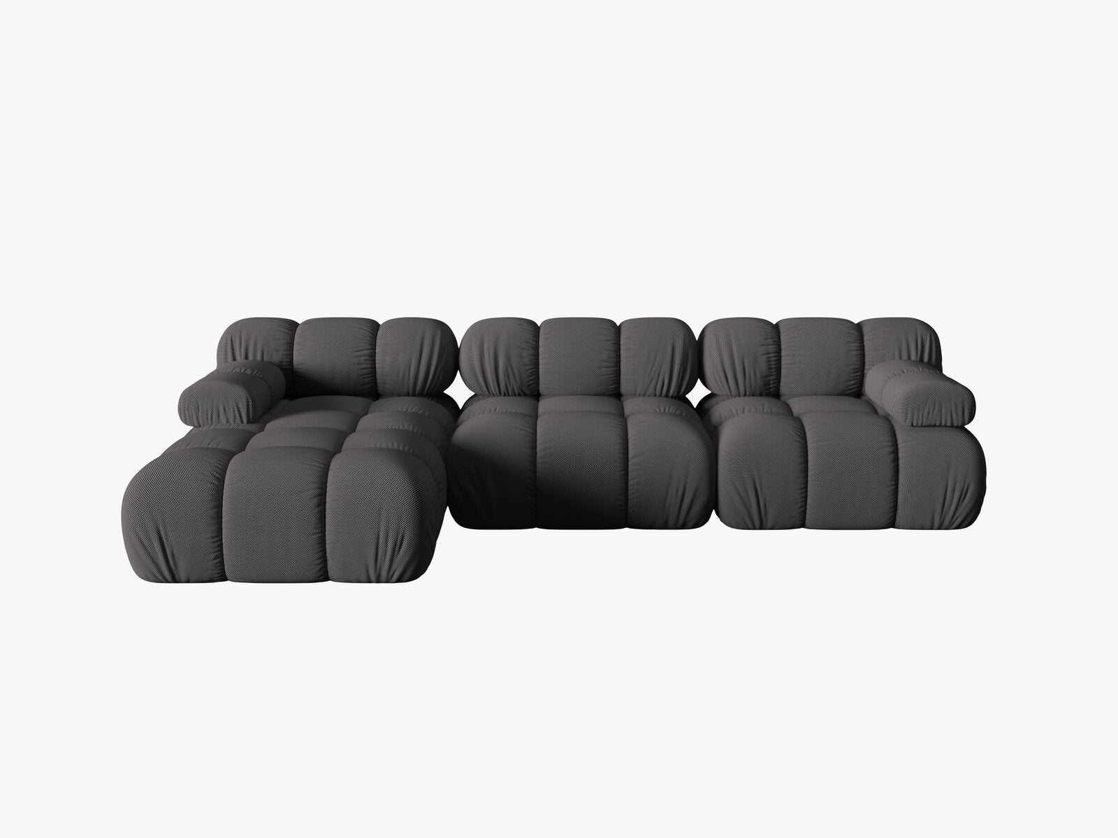 Micadoni Modulares Ecksofa Bellis 4-Sitzer Links 3D-Stoff Sonic Espresso
