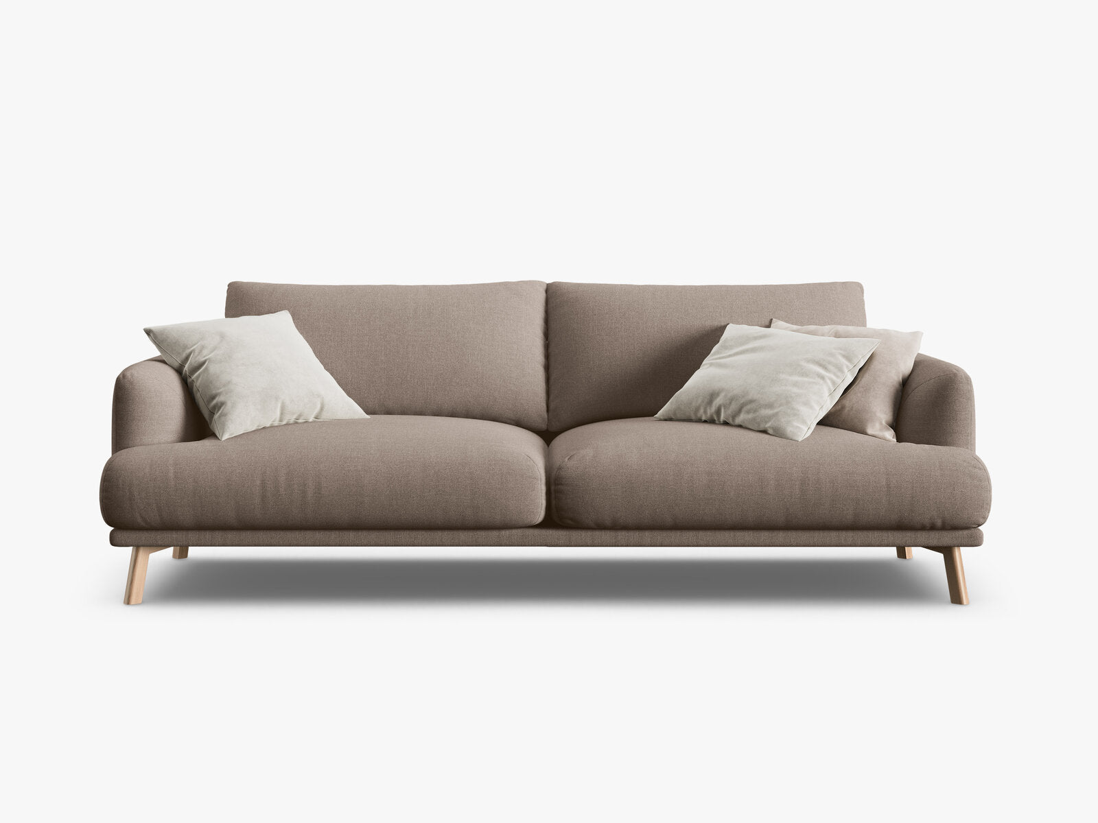 Micadoni Sofa Naomi 3-Sitzer Strukturierter Stoff Liberty Cappuccino