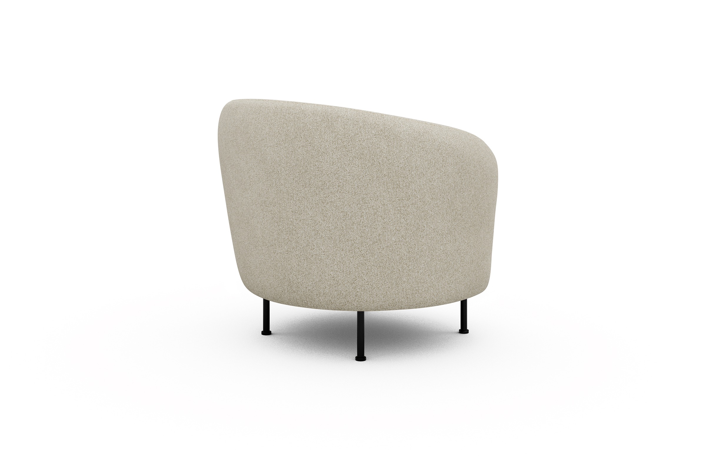 Sessel Ronda Metallbeine Schwarz Boucle-Off-White