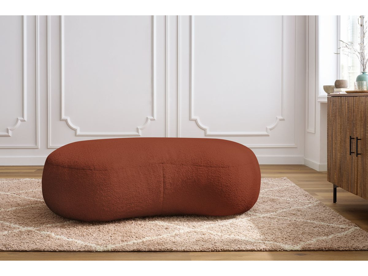 Bobochic Saint-germain Pouf Bouclé-Stoff Orange