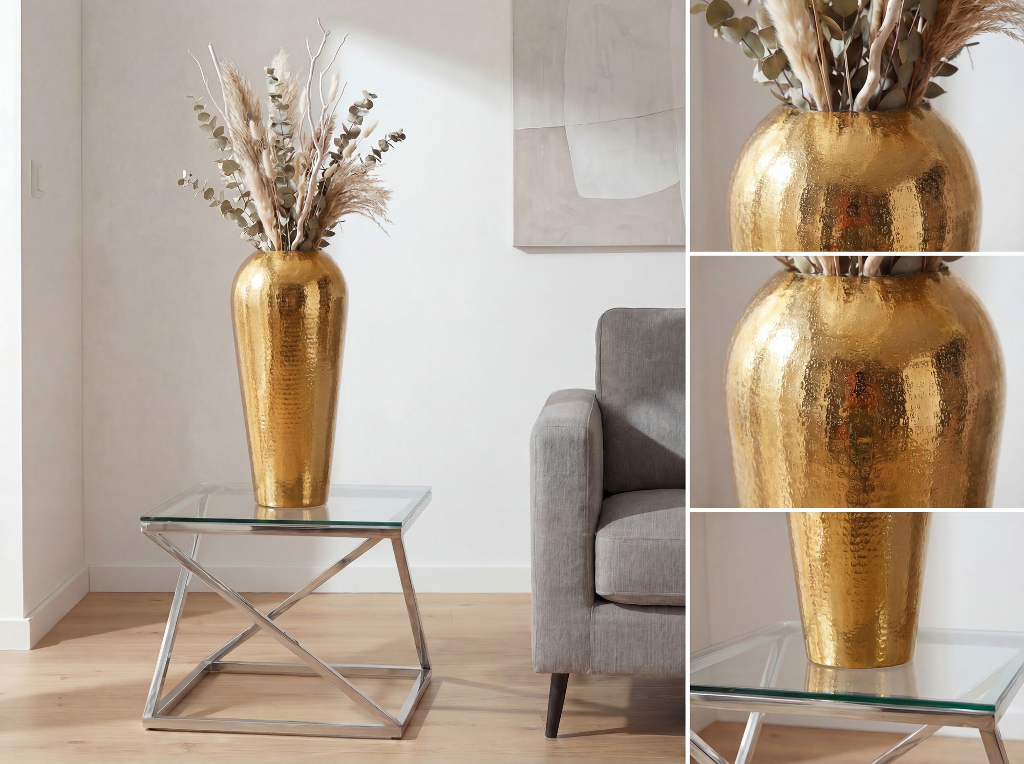 Bodenvase Rokland Aluminium Gold Ø 23 cm