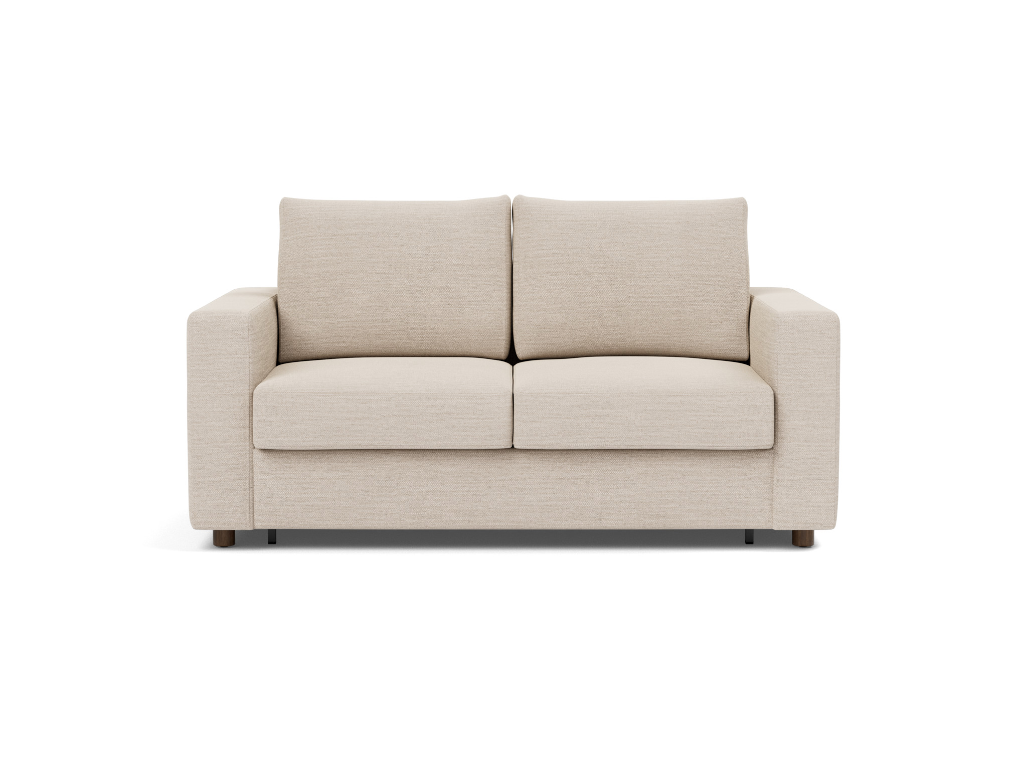 Schlafsofa Neah mit Standard-Armlehnen 140 Webstoff Blida 612-Sand-Grey