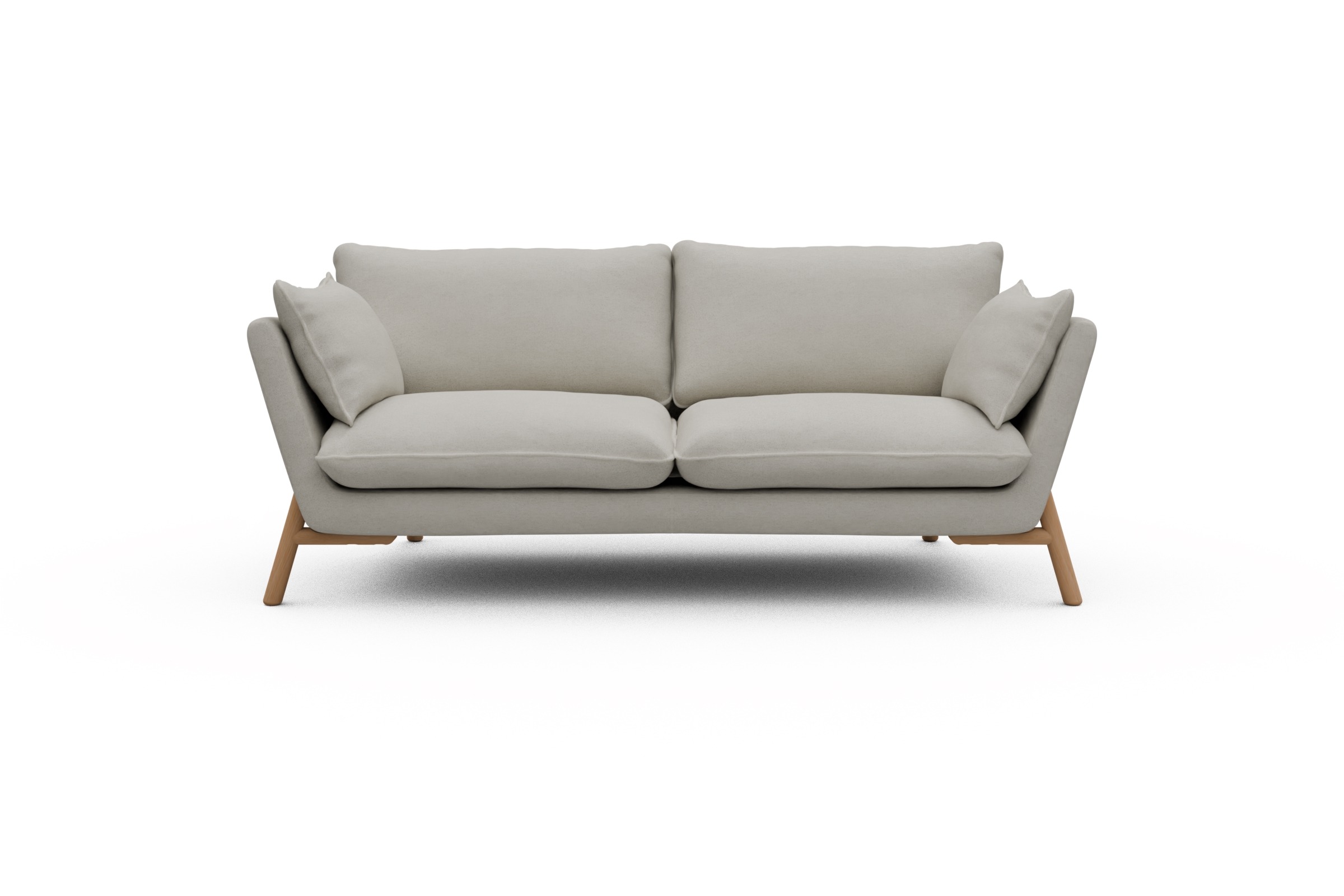 Skandi Home Sofa Emil 2-Sitzer Beinfarbe Eiche Natur Denari-Clean-Beige moebelfaktor