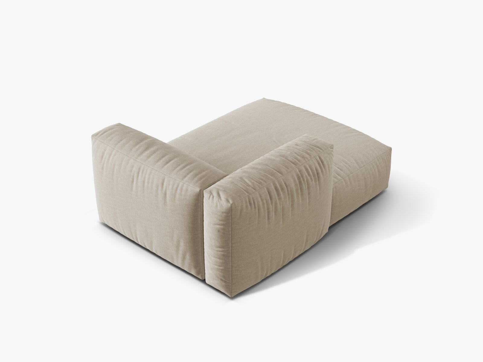 Micadoni Recamiere Martina 1-Sitzer Links Strukturierter Stoff Boston Helles Beige
