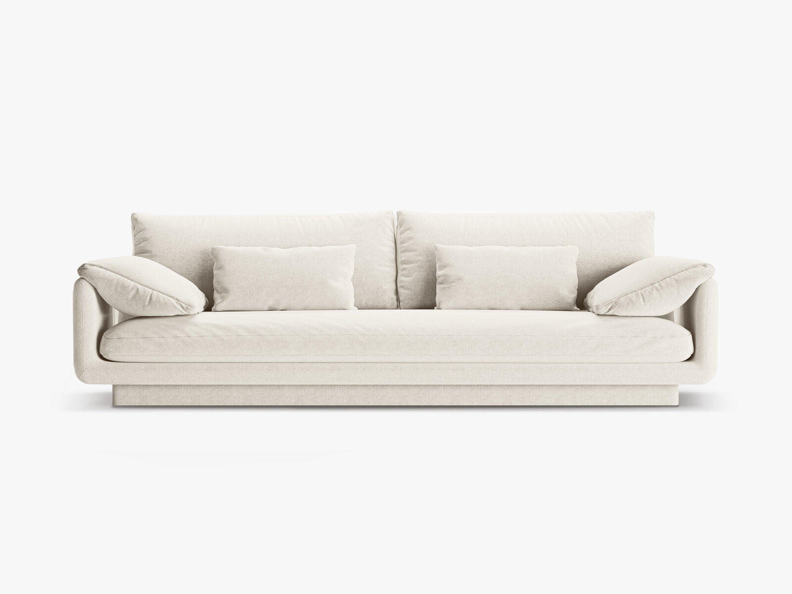 Micadoni Sofa Torino 4-Sitzer Strukturierter Stoff Elfenbein