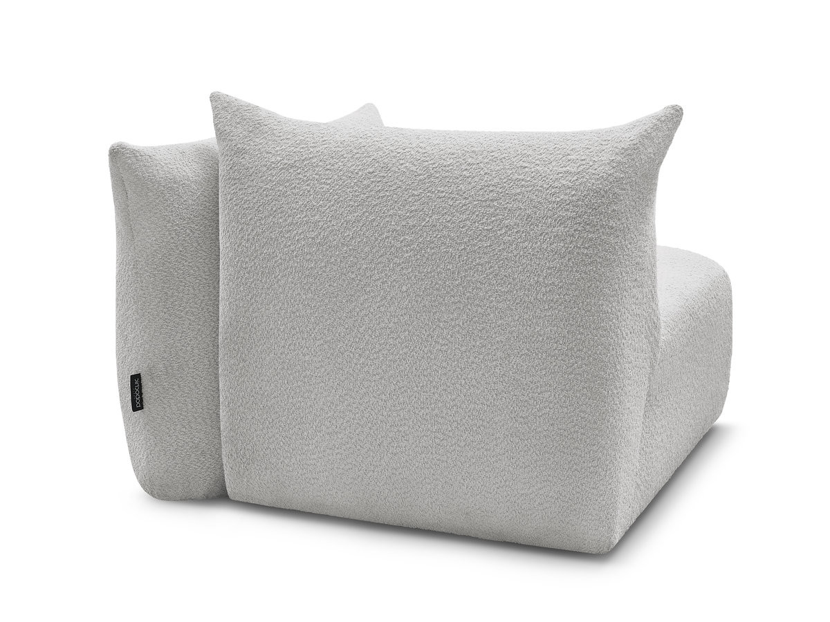 Bobochic Azra Sofamodul 1-Sitzer 117 × 112 cm Bouclé-Stoff Hellgrau Ecke links