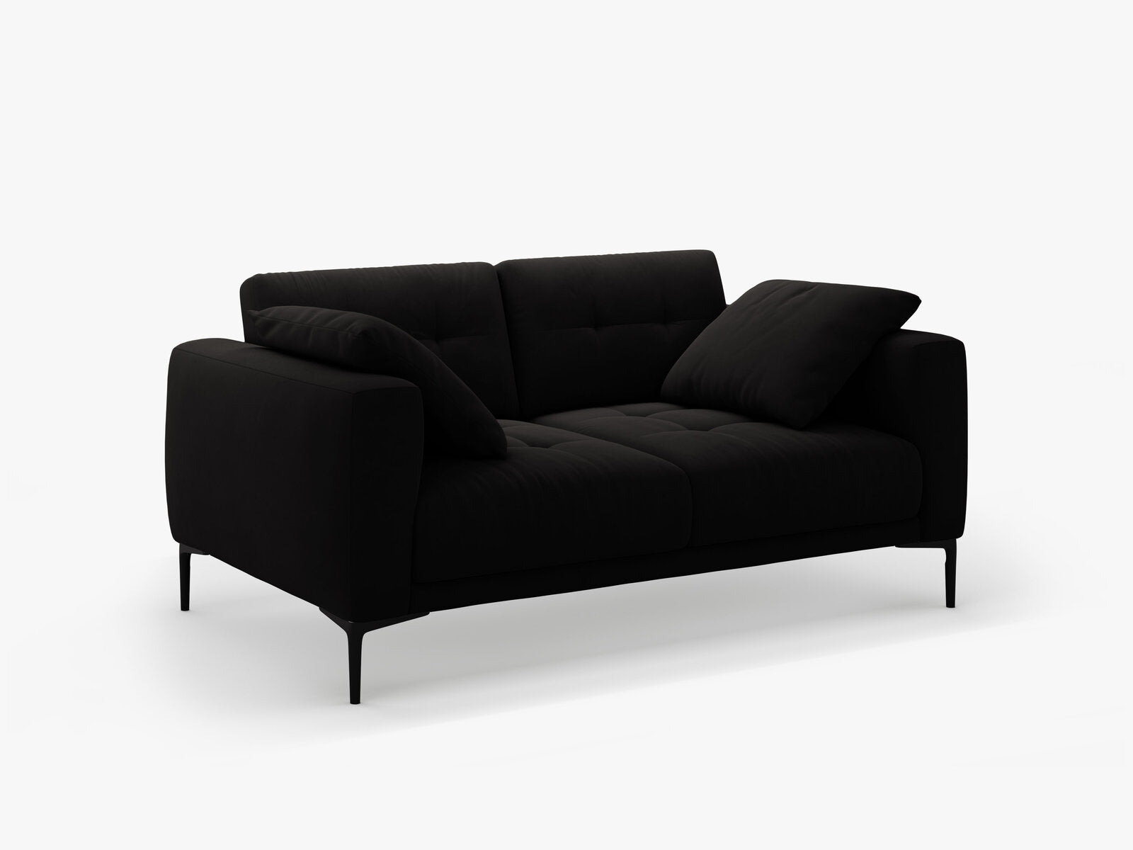 Micadoni Sofa Bemy 2-Sitzer Samt Schwarz
